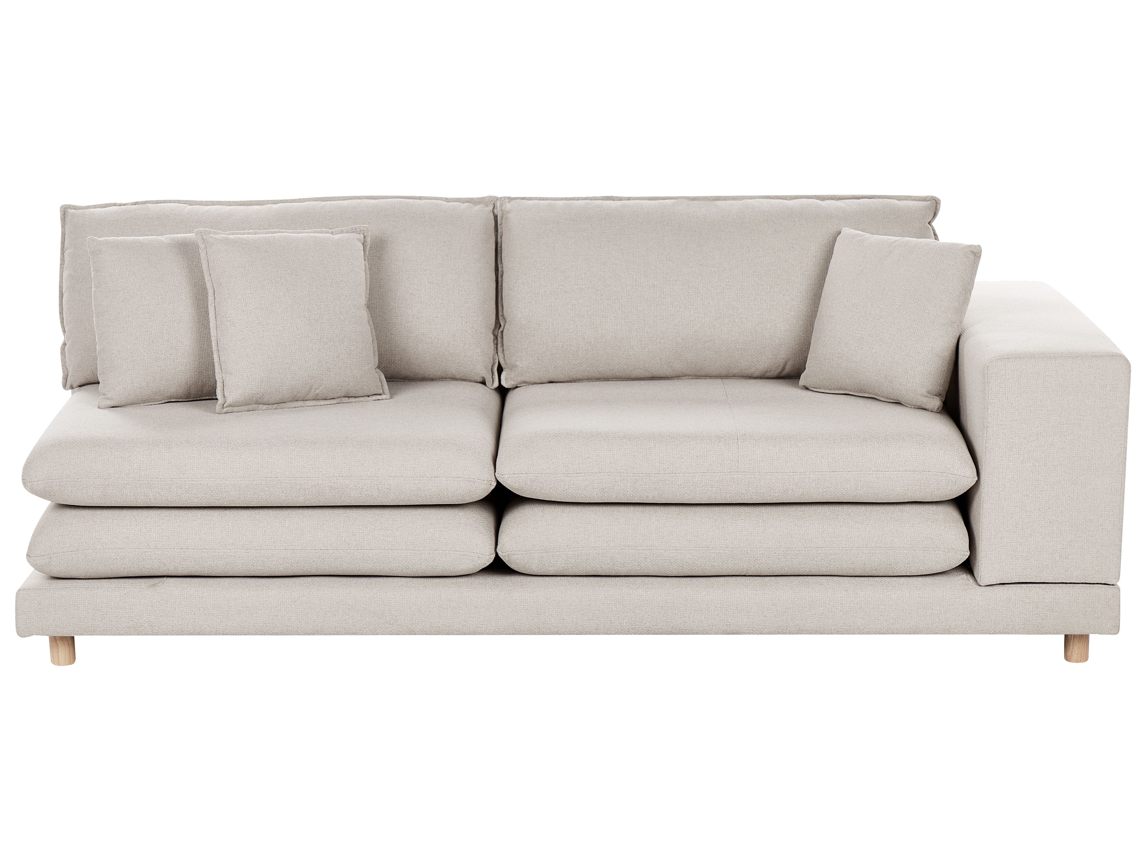 Sofa 2 Seater HEDEN Fabric Beige with Cushion