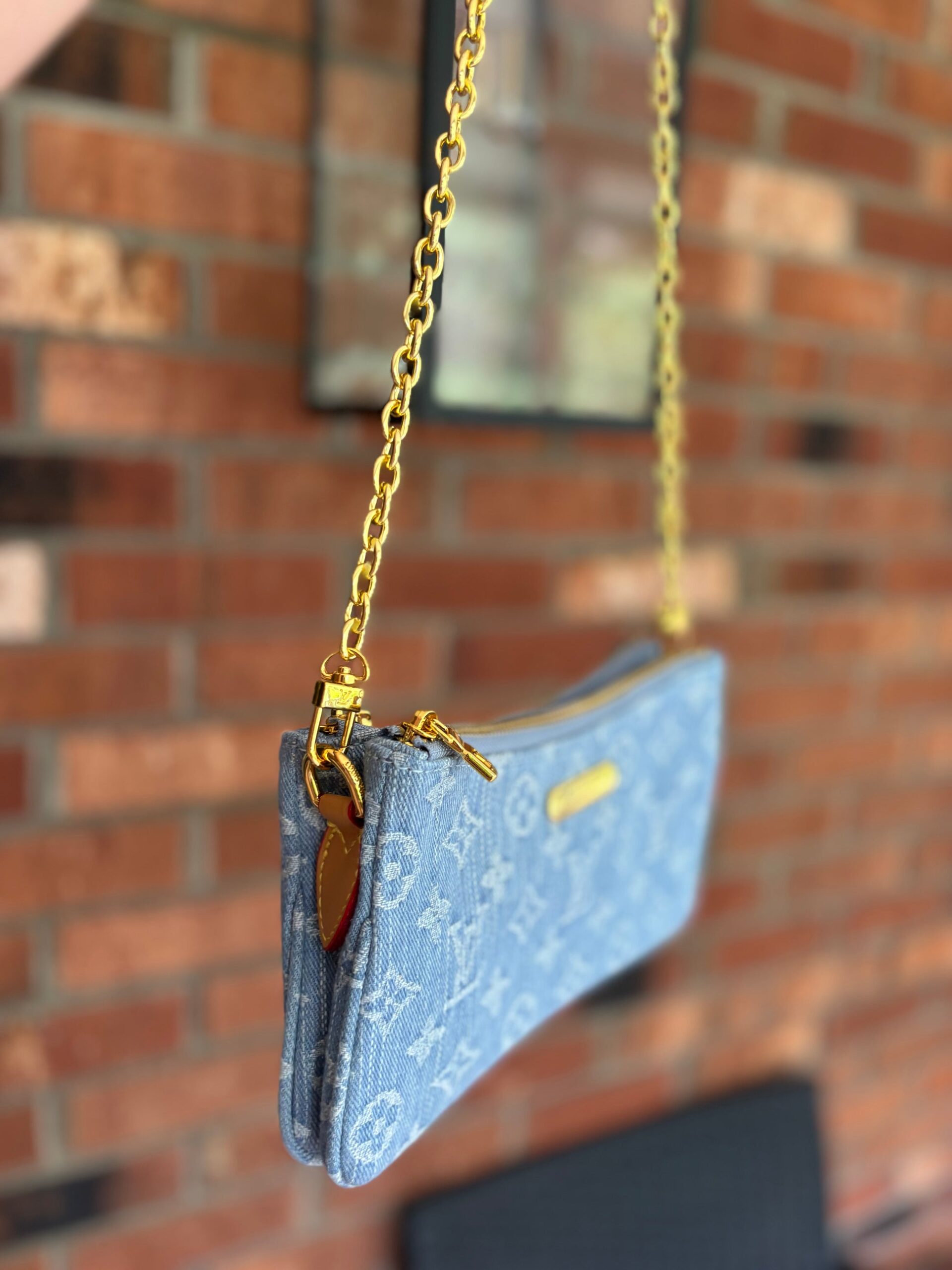 Louis Vuitton Liv Pochette in Blue Denim1:1High-quality replica