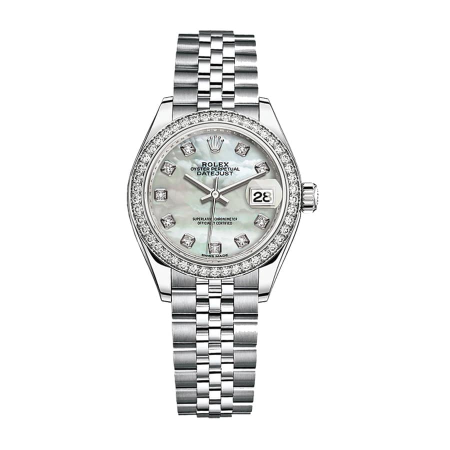 Rolex Datejust 279384RBR White Gold Mother Pearl Dial Jubilee Replica - Elite Watch Atelier