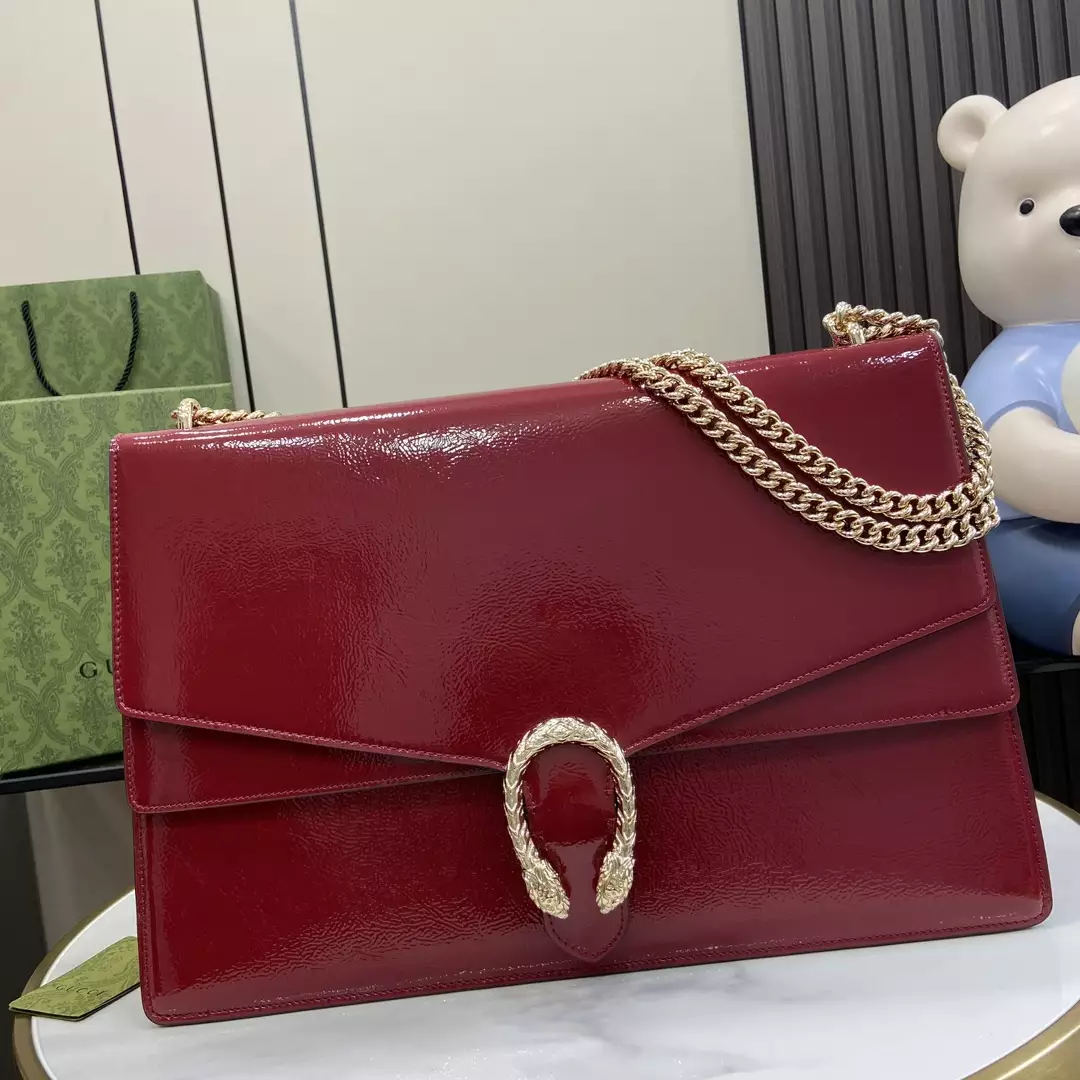 Dionysus Large Shoulder Bag in Rosso Ancora Patent Leather1:1High-quality replica