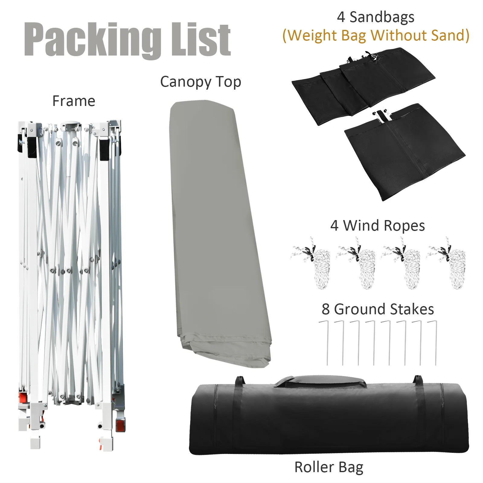 Patiojoy 10x17ft Pop up Canopy 3 Height Adjustment Folding Tent with Roller Bag White - Image 21