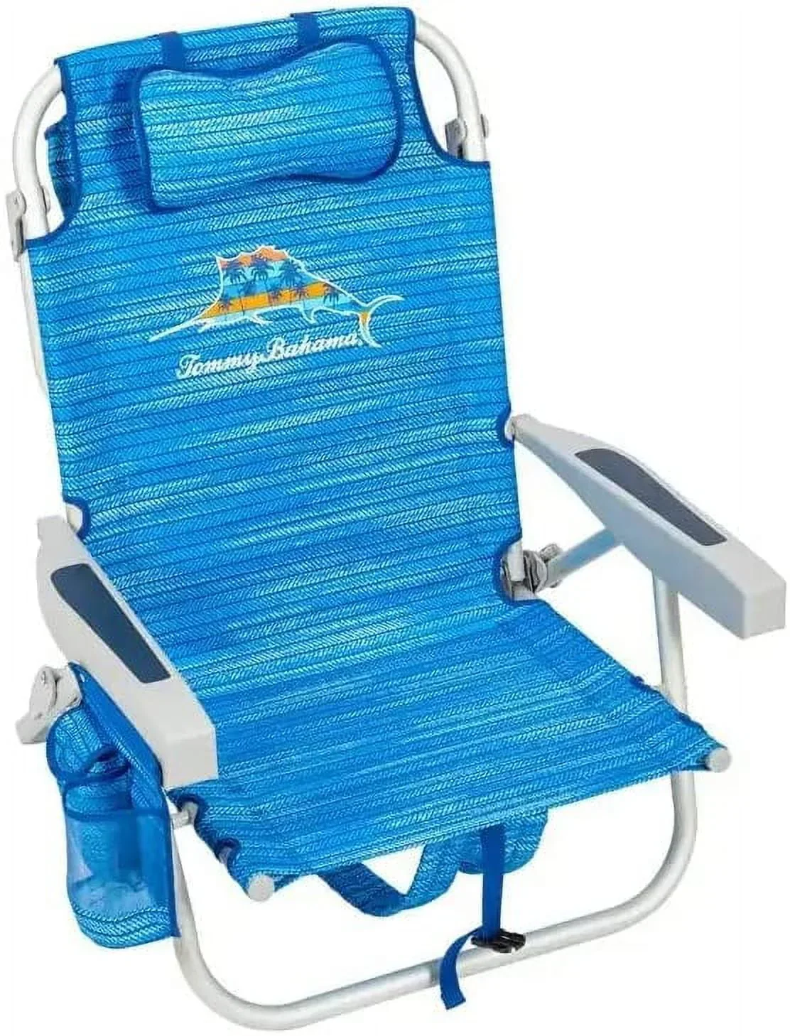 Tommy Bahama Backpack Beach Chairs, Blue, 2 Pack - 300 lb Capacity - Image 5 Tommy Bahama Backpack Beach Chairs, Blue, 2 Pack - 300 lb Capacity - Image 5