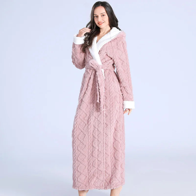 Luxe Gewatteerde Badjas - Zachte & Comfortabele Lange Dames Ochtendjas - Perfect voor Ontspannende Avonden en Ochtenden