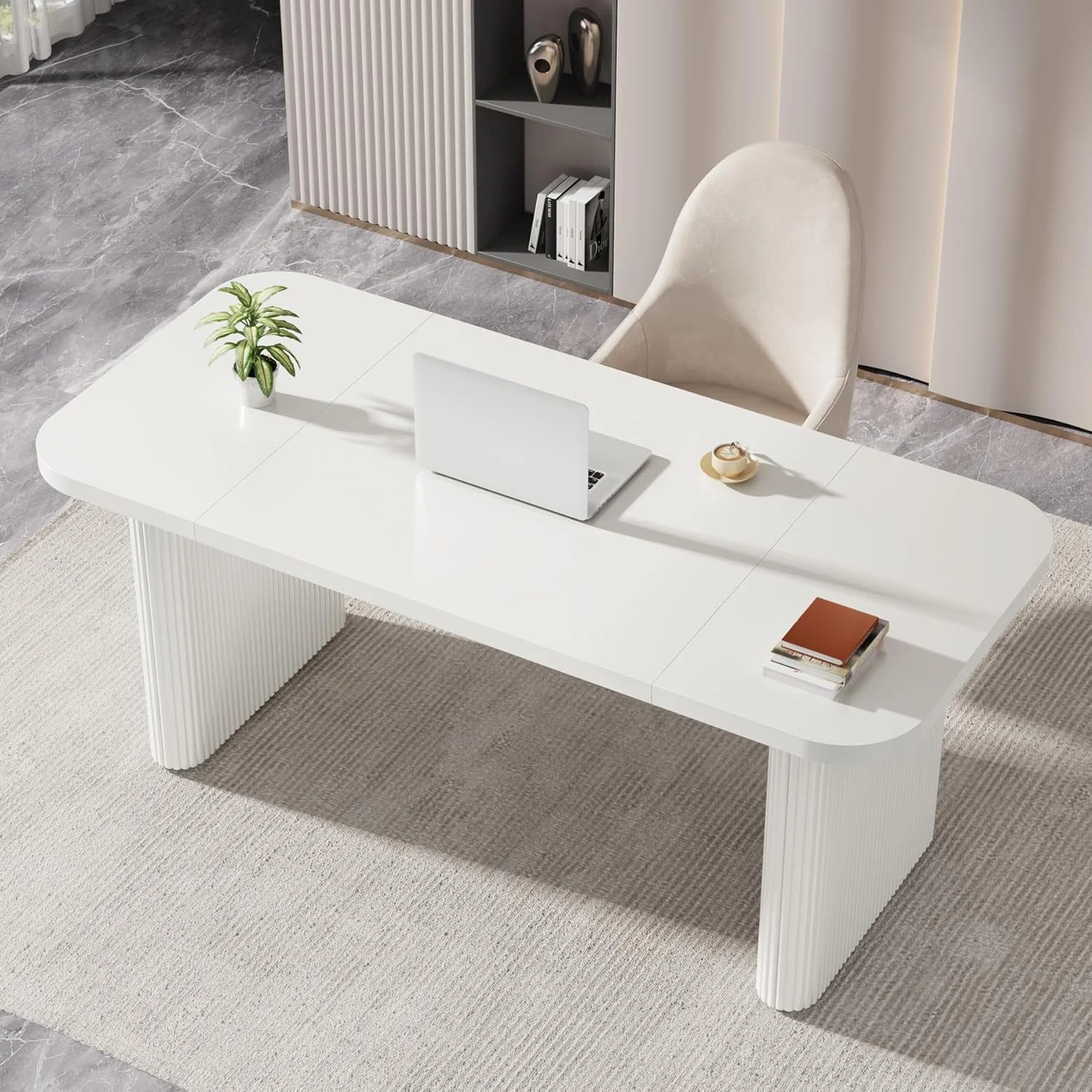Tribesigns 63'' Computer Desk, Simple Rectangular Writing Table for Home Office Study Room Bedroom - Image 16