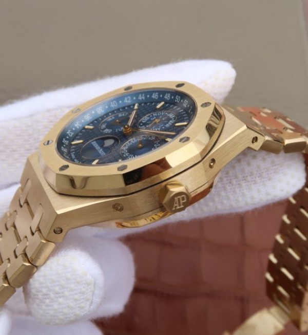 Replica Audemars Piguet JF Royal Oak 41mm 26574 YG Blue Textured Dial A5134 - Top club