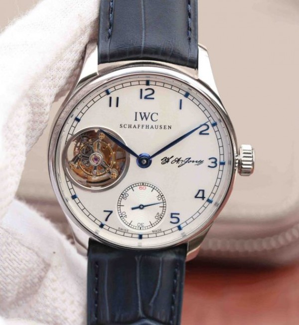 Replica IWC AZ Portuguese Tourbillon White Dial Blue Markers - Top club