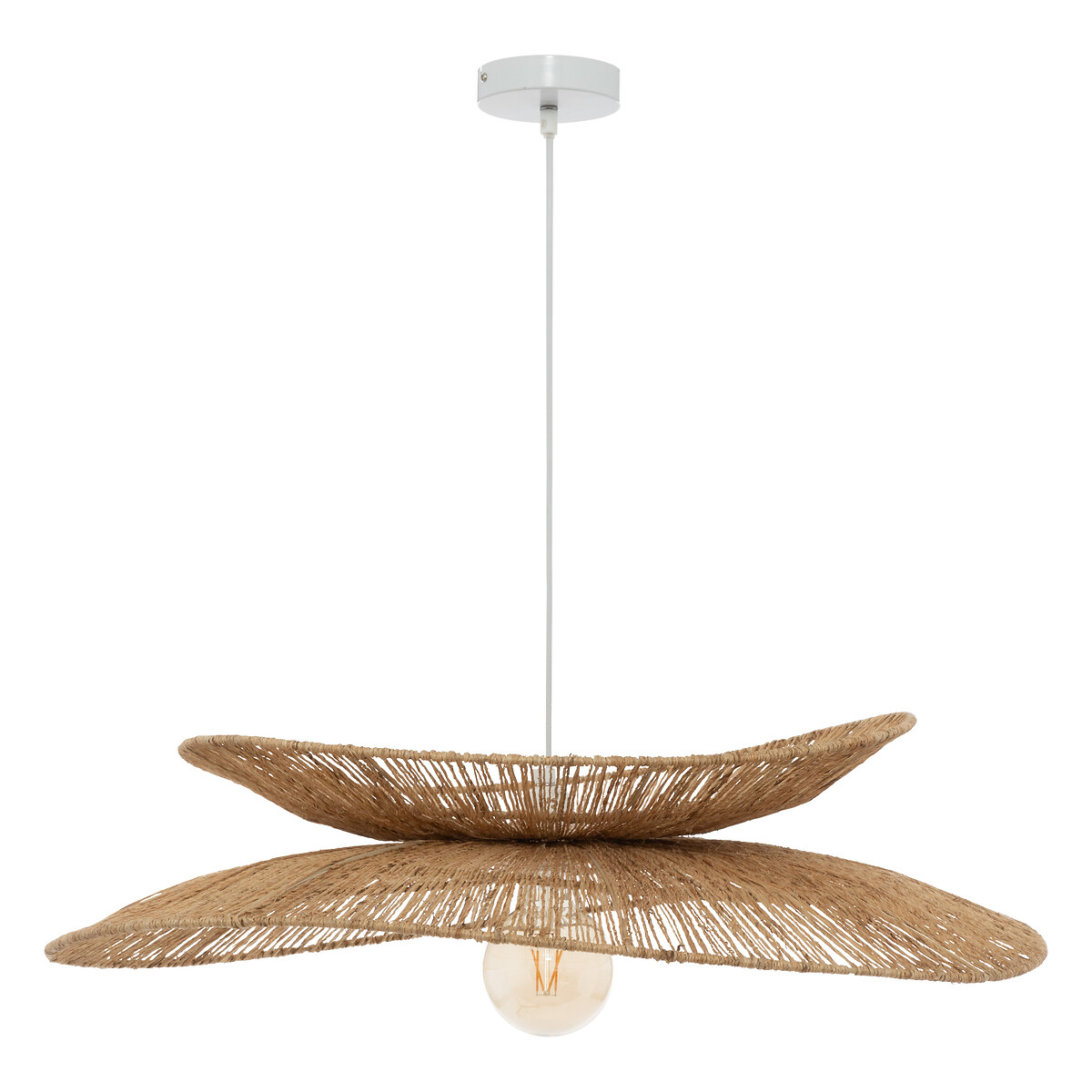 Pendant Light "Alara" Jute, Beige, D. 69.5 cm