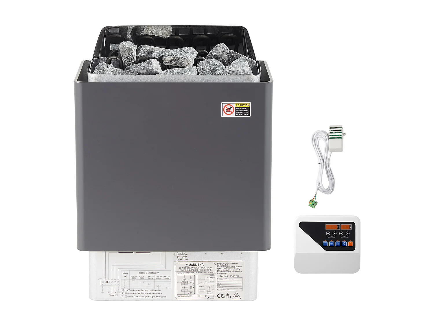 Poêle Électrique SucceBuy Chauffe-Sauna Électrique 9KW en Acier Inoxydable - Commande Externe