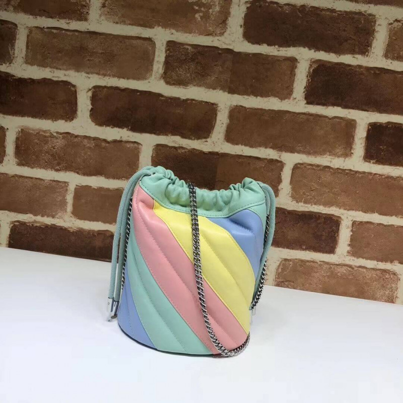 Replica Gucci Gg Marmont Mini Bucket Bag In Pastel And Rainbow 5751631:1High-quality replica