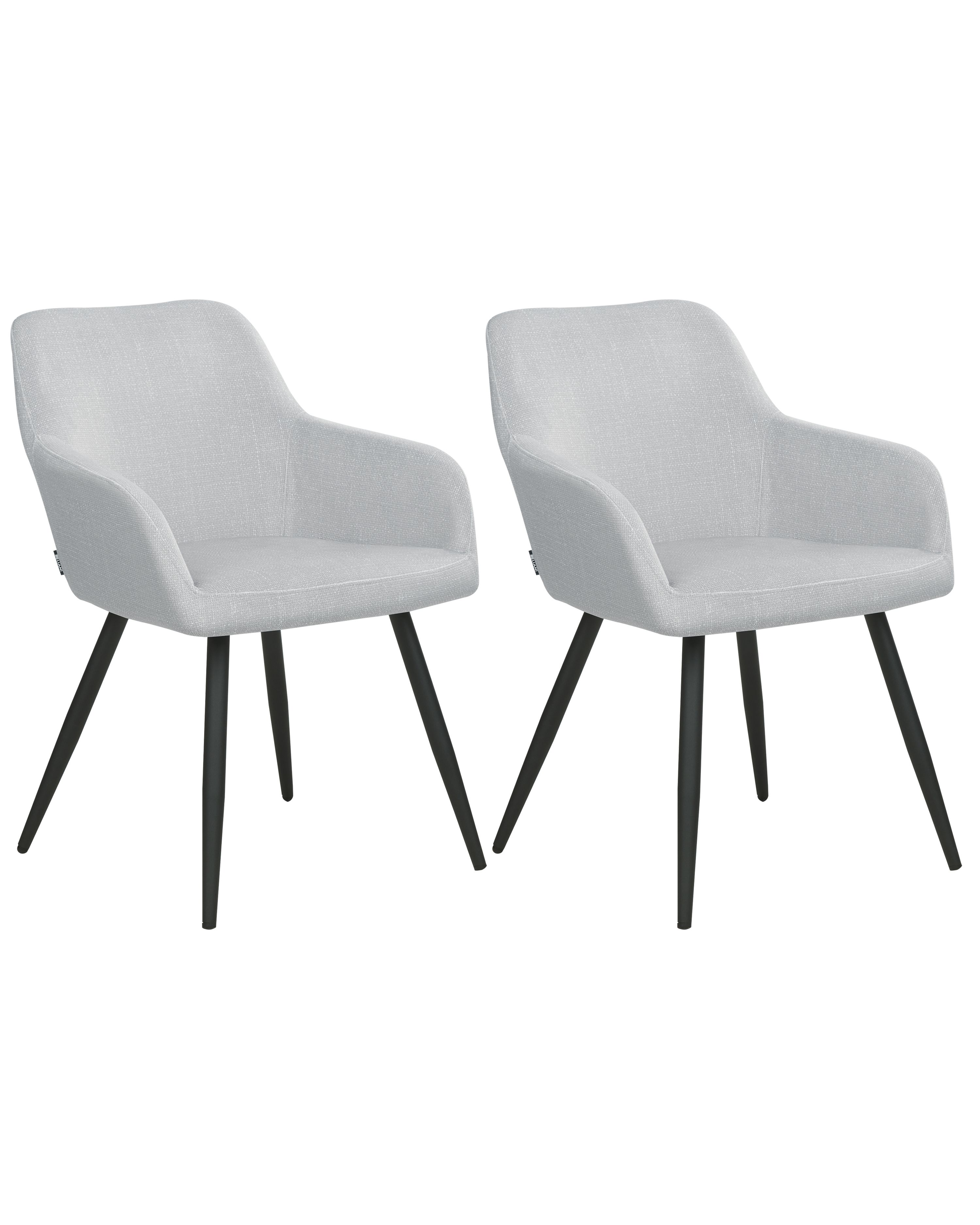 Set of 2 Dining Chairs CASMALIA Velvet Light Grey