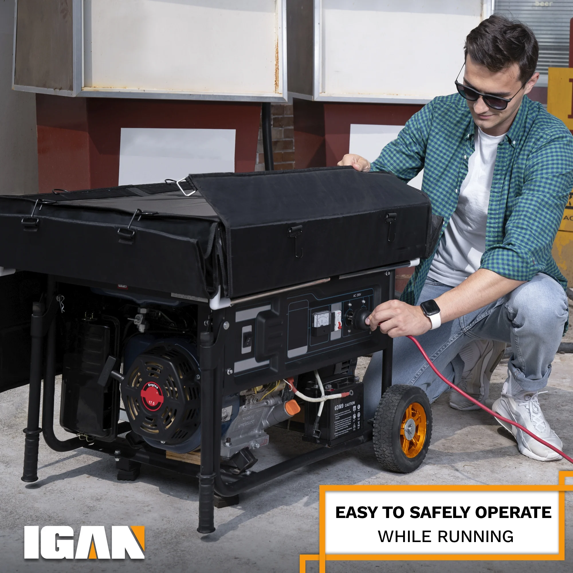 IGAN Generator Tent Waterproof Portable Cover for 3500�C12000 Watt 9,2 lb. Black - Image 6