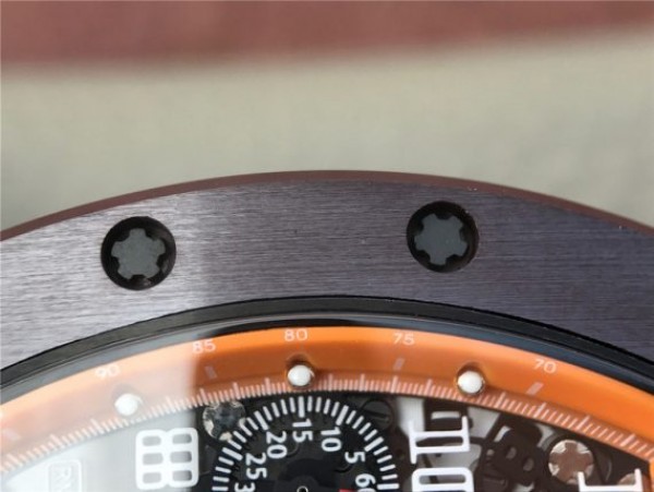 Replica Richard Mille RM011 Felipe Massa RG Chrono Brown Skeleton Dial Orange Rubber Strap A7750 - Top club