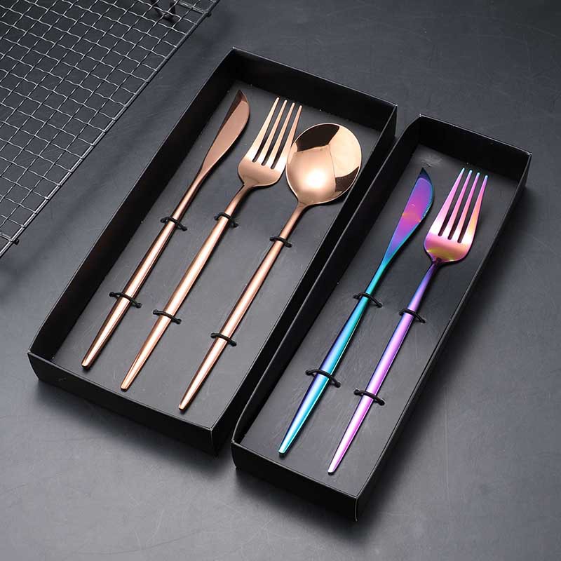 Factory Price Portable Cutlery Set 24 Pieces Stainless Steel Flatware Luxury Cutlery Spoon Fork and Knife Set With Fancy Box
