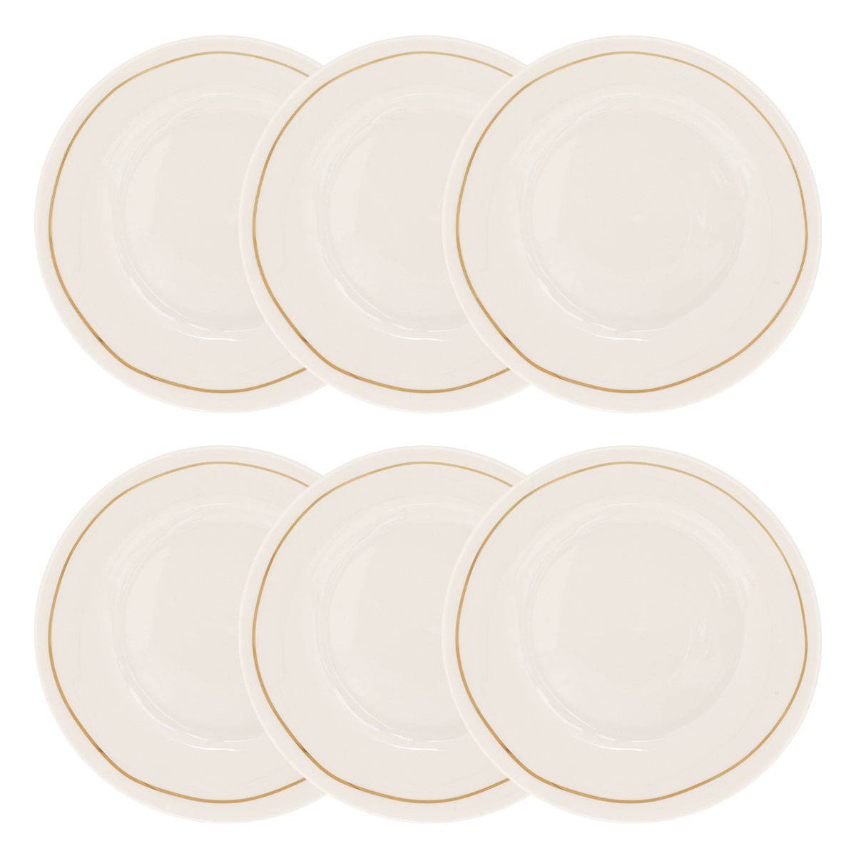 Set of 6 deep plates "Selena" Porcelain, D.20.2 cm, White