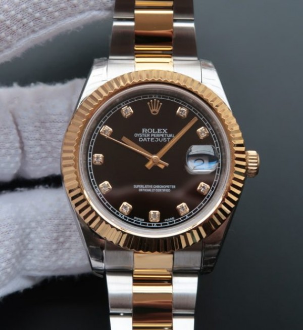 Replica Rolex DateJust 41mm 126333 Noob YG Wrapped Black Dial SS/YG Jubilee Bracelet A3136 - Elite Watch Atelier