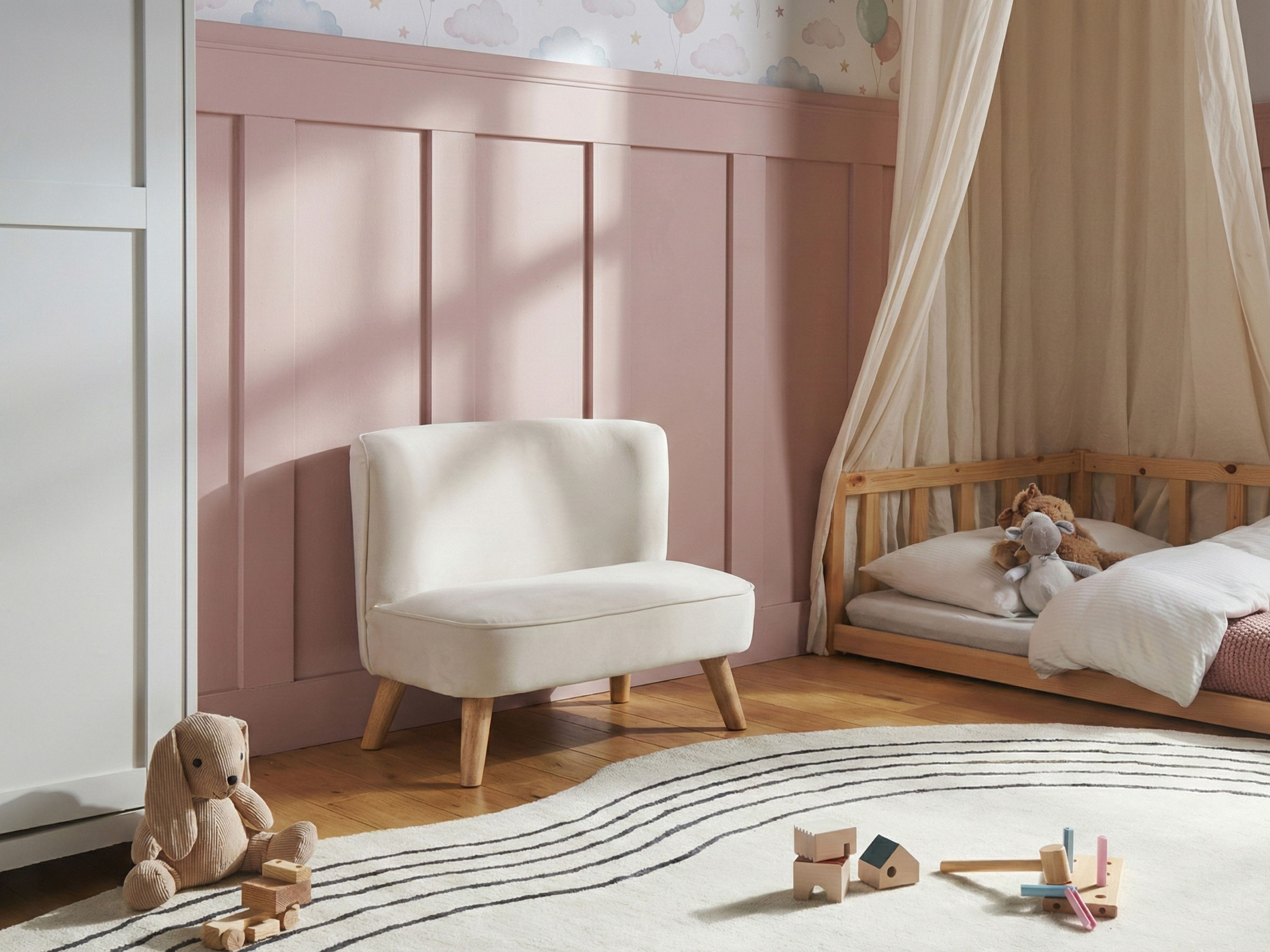 Kids Sofa RISBY Velvet Beige
