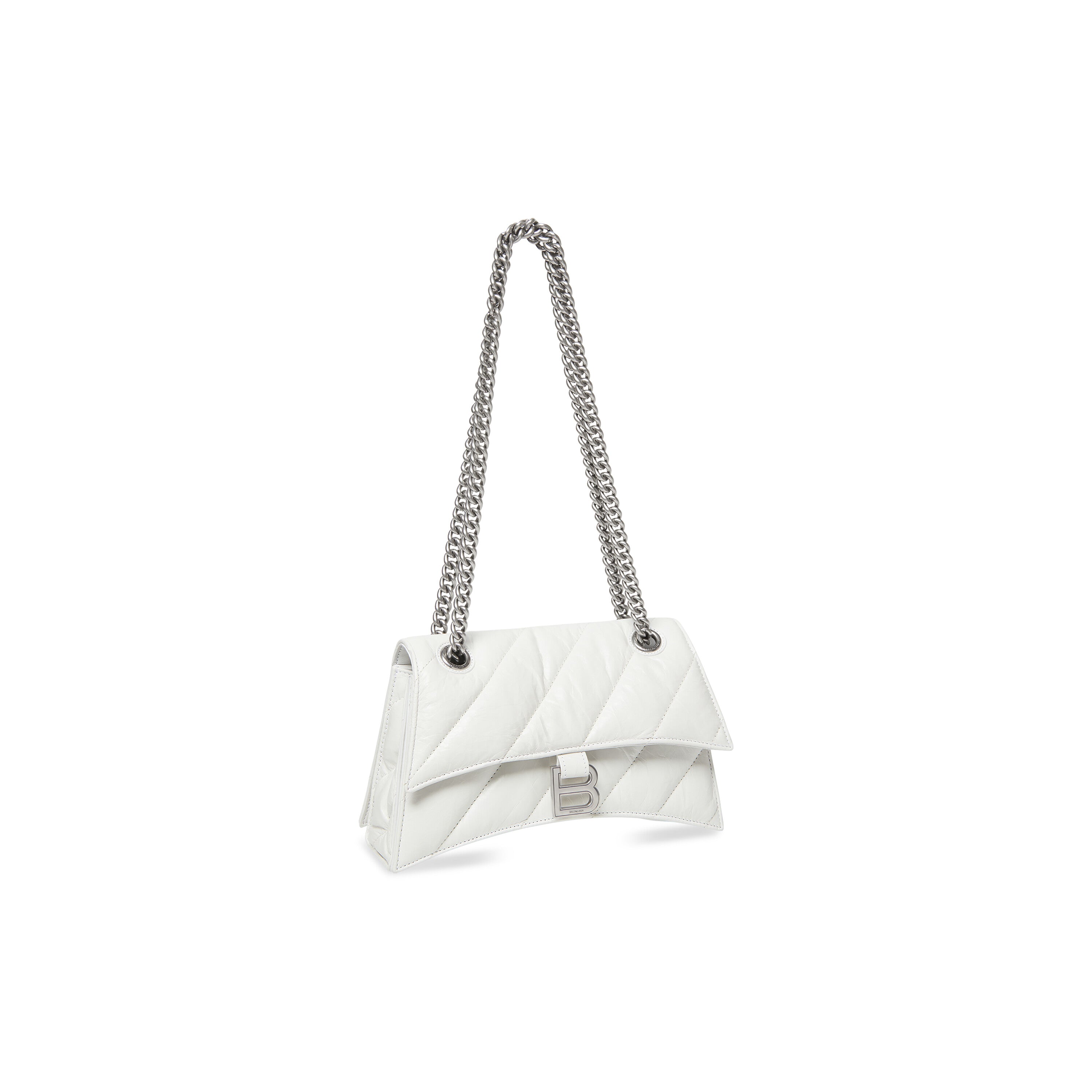 WOMEN'S CRUSH SMALL CHAIN BAG QUILTED IN OPTIC WHITE - Replicaclubs