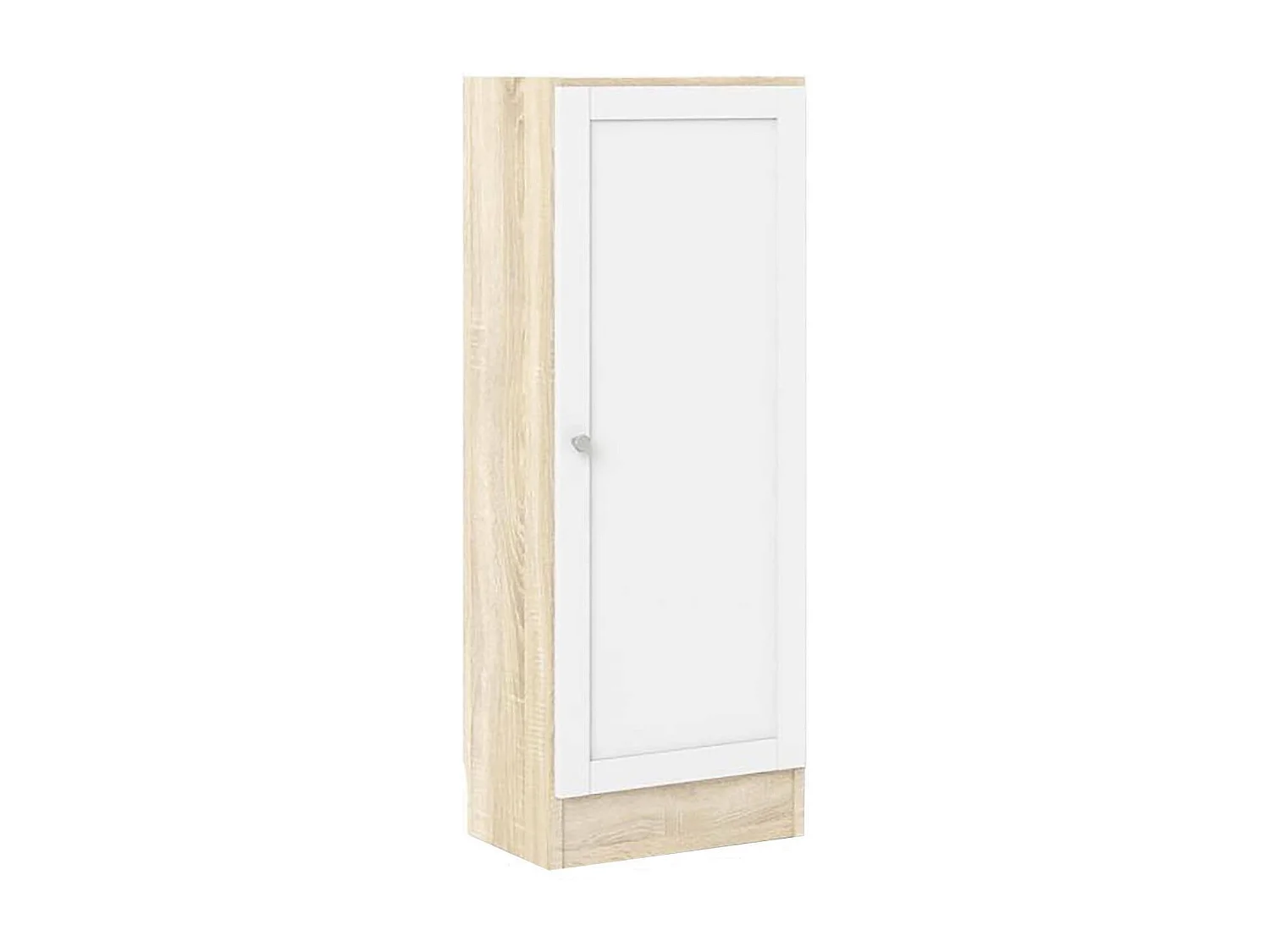 Bibliothèque Amedee, 2 étagères, 41x28x107h cm, chêne marron, 1 porte, 3 compartiments