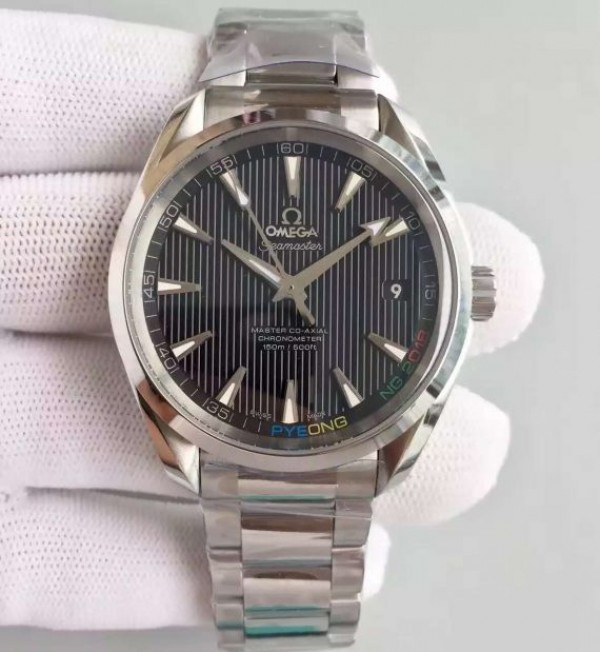 Replica Omega XF Seamaster CO-AXIAL Master PyeongChang 2018 Black Dial SS Bracelet A8500 - Elite Watch Atelier