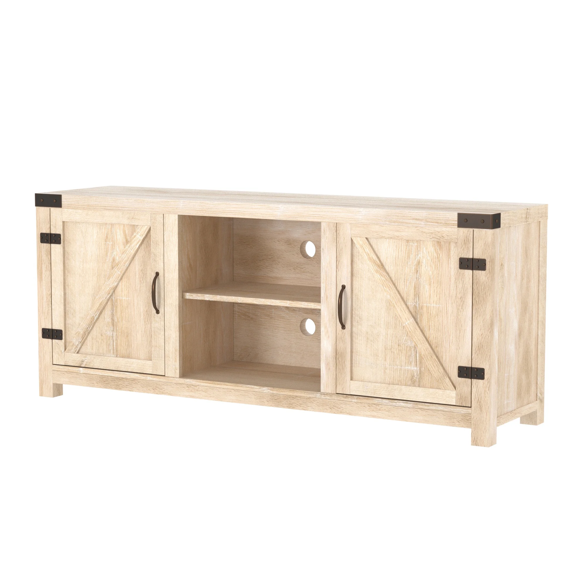 Walker Edison Modern Farmhouse Barn Door TV Stand for TVs up to 65", Grey Wash - Image 30