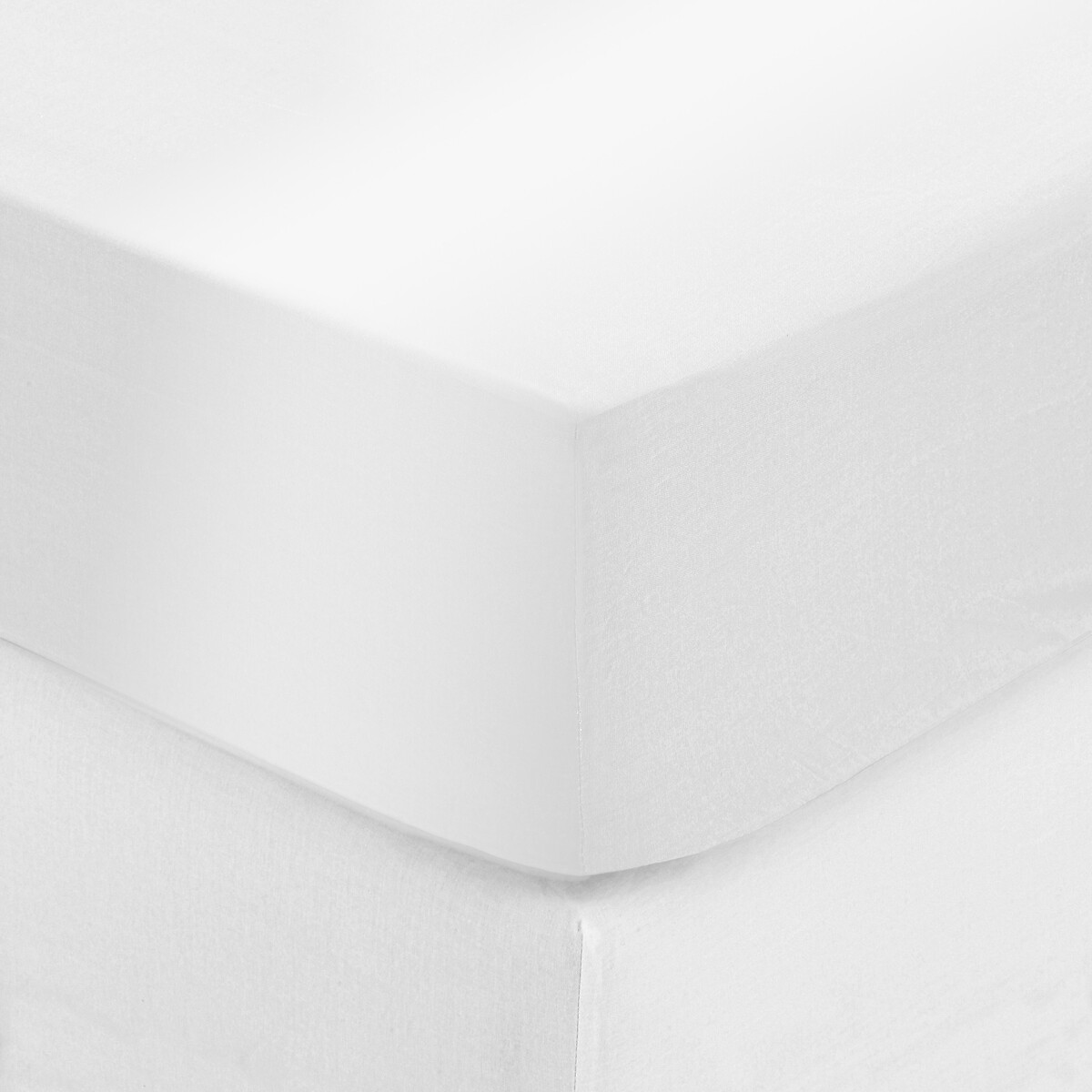 "Isadora" fitted sheet, satin White, 160x200 cm