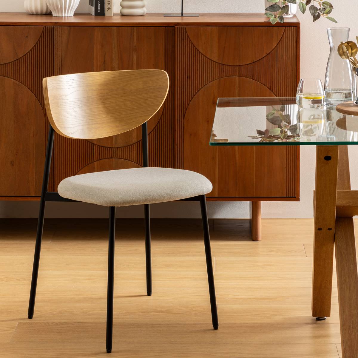 Set of 2 chairs "Jaisa" Beige, 1 seat