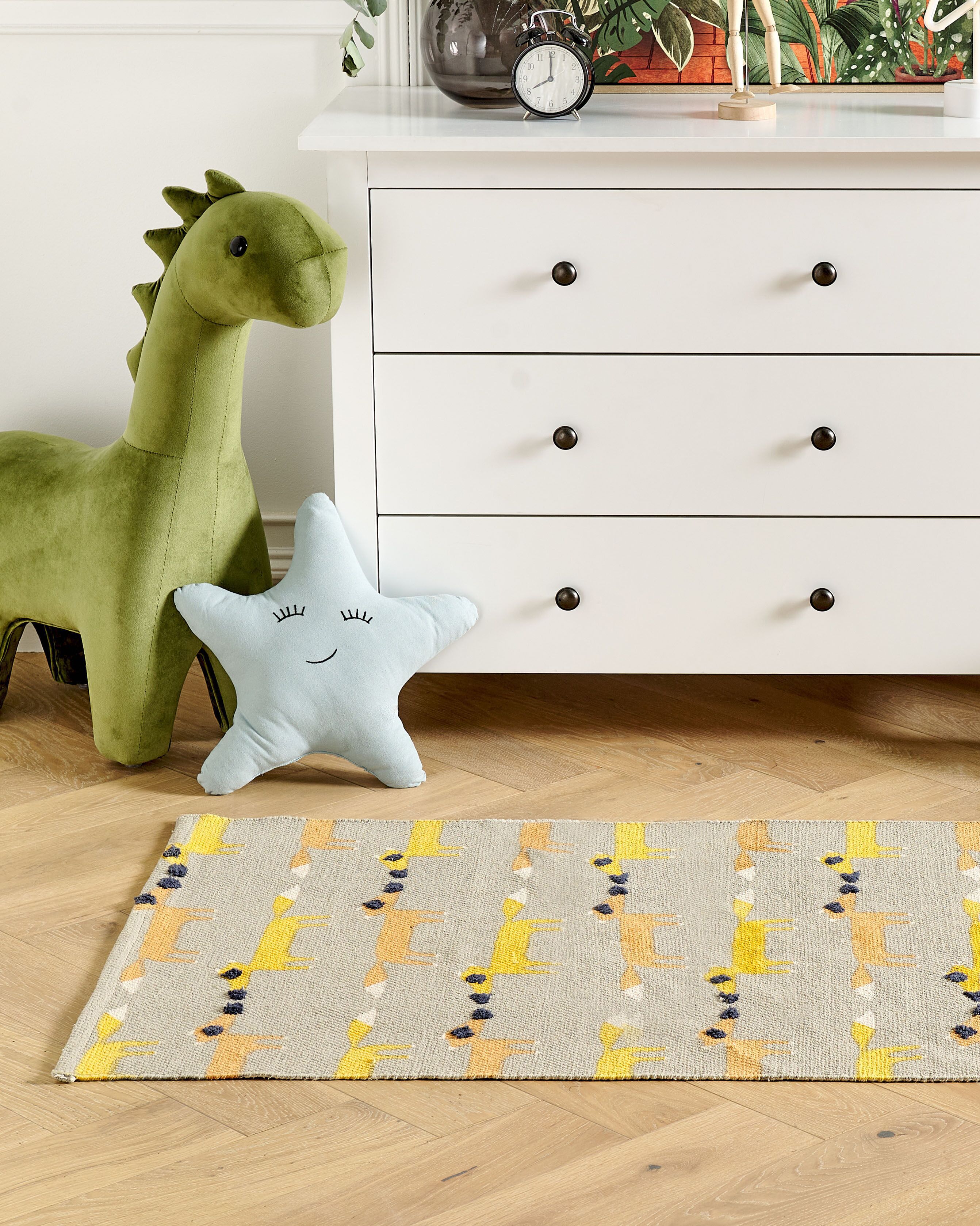 Kids Rug BANKGO Grey 80 x 150 cm Cotton