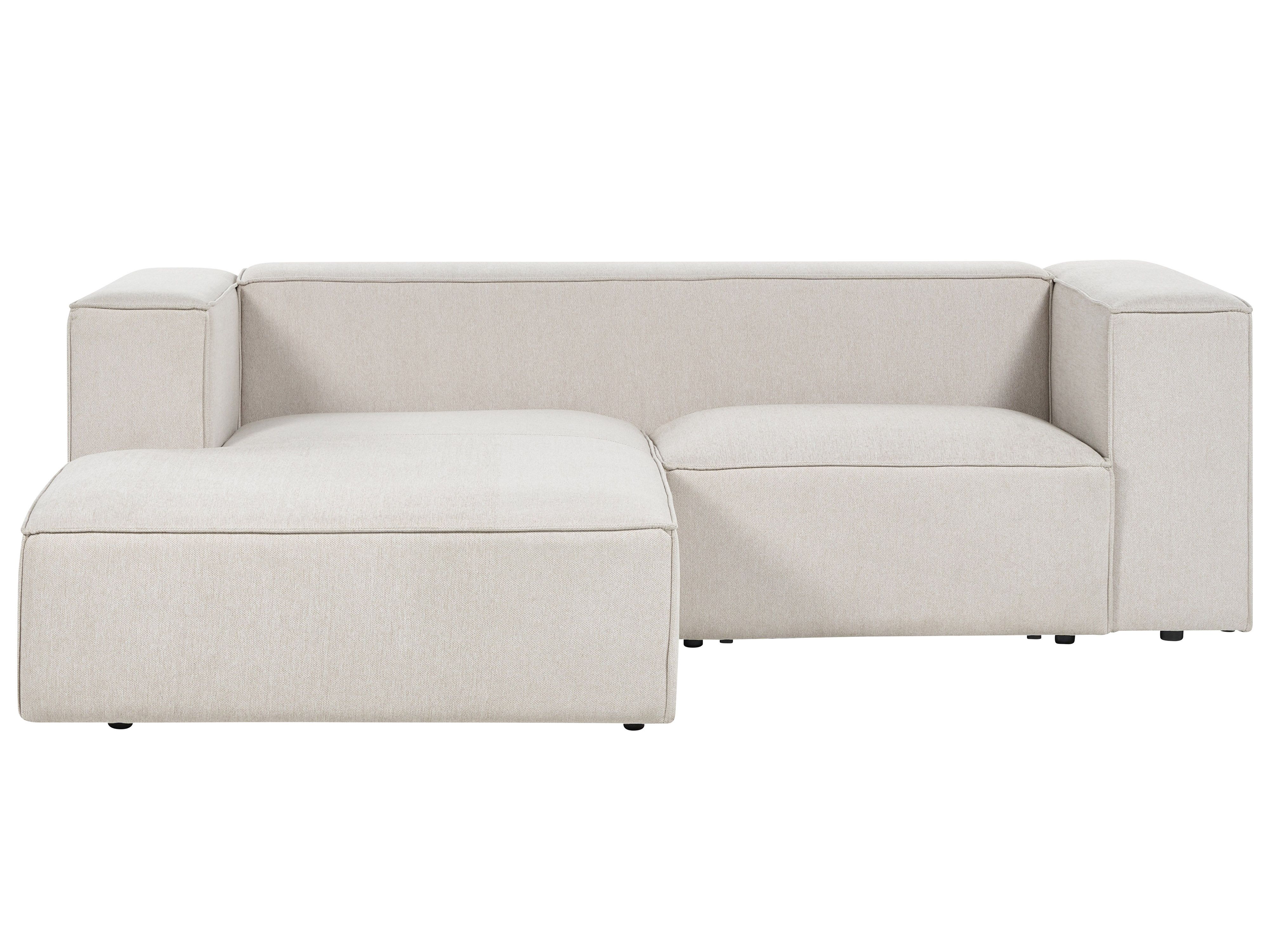 Corner Sofa 2 Seater VERNON Fabric Light Beige Right Hand