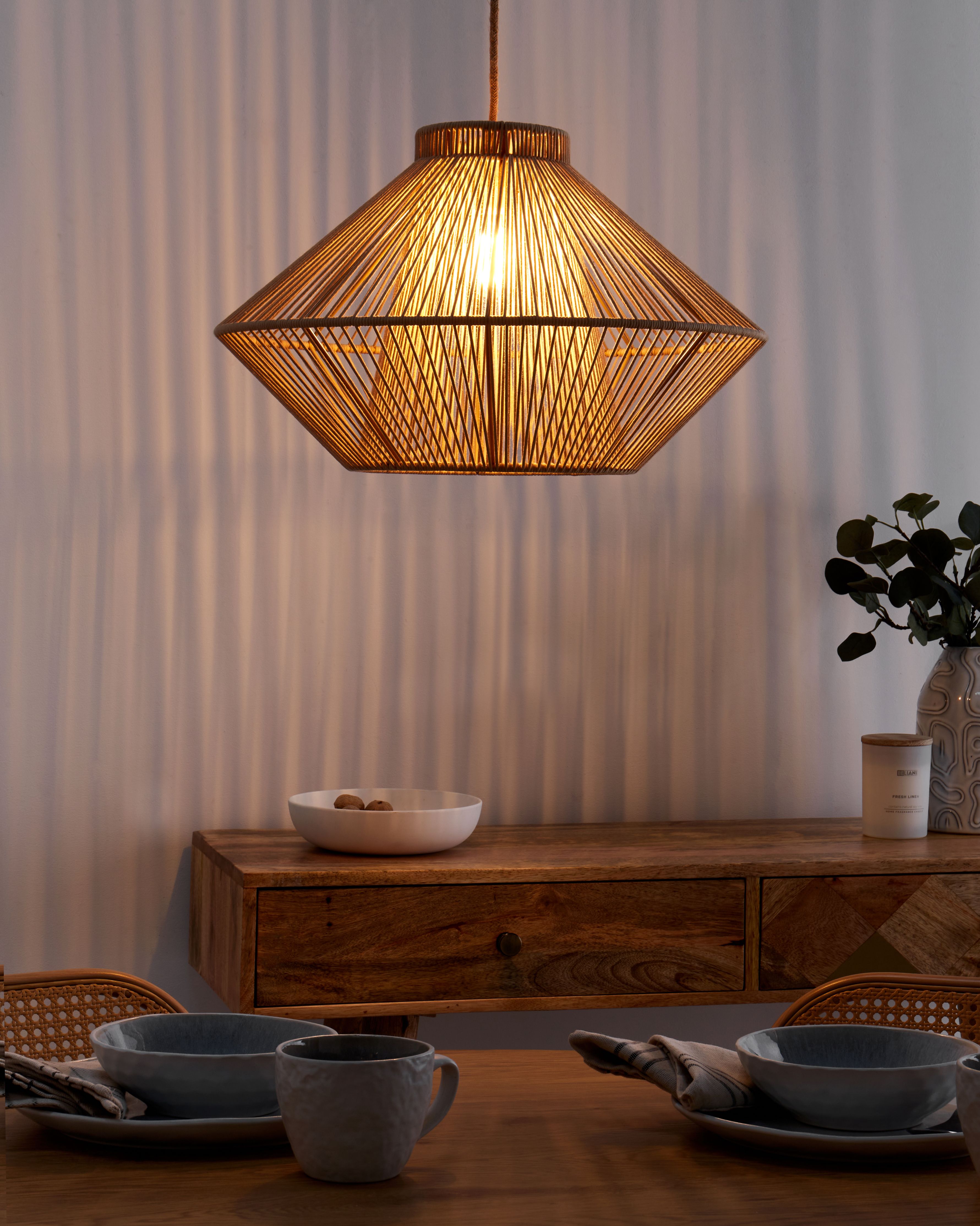 Pendant Lamp PALMETTO Cotton Beige