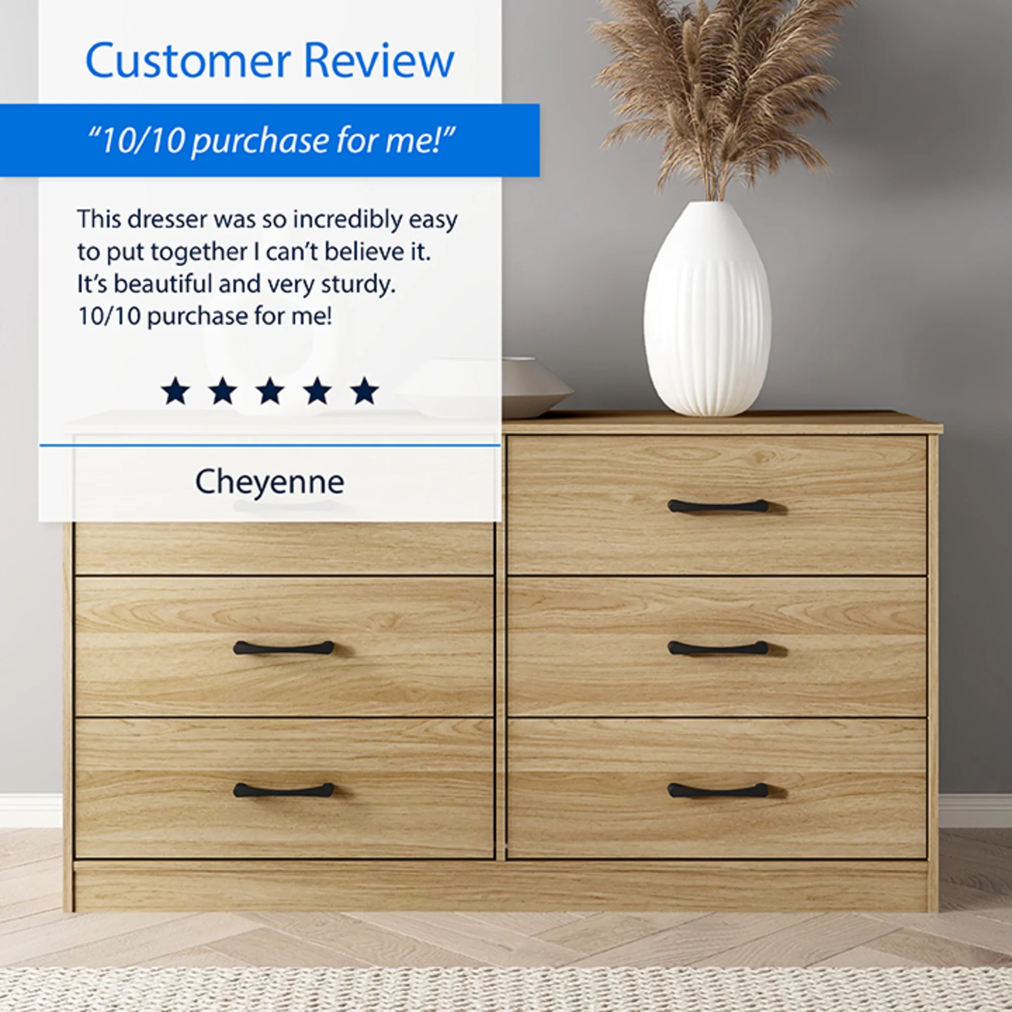 Mainstays Ardent 6 Drawer Dresser, White - Image 42