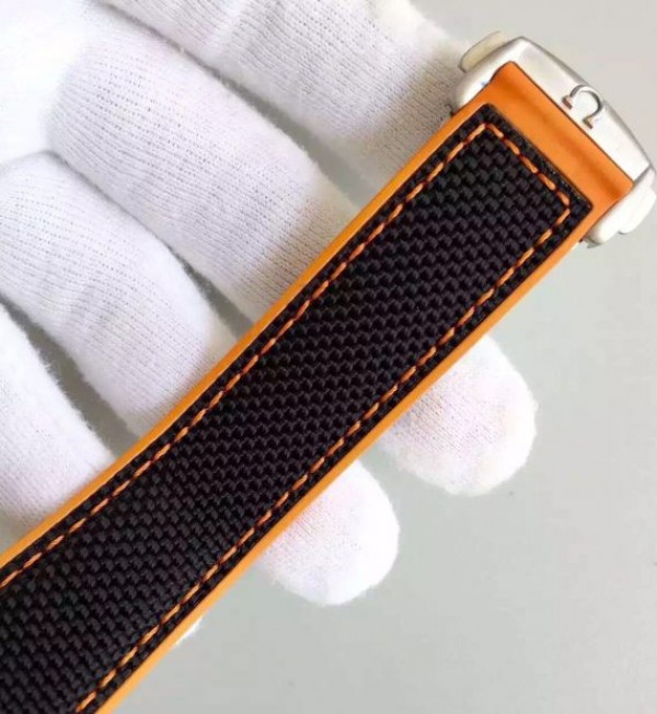 Replica Omega OMF Planet Ocean 42mm Black/Orange Bezel Black Dial Nylon Strap A8900 - Top club