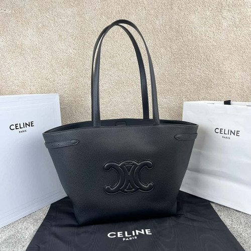 CELINE CABAS ANAIS grained cow leather handbag black