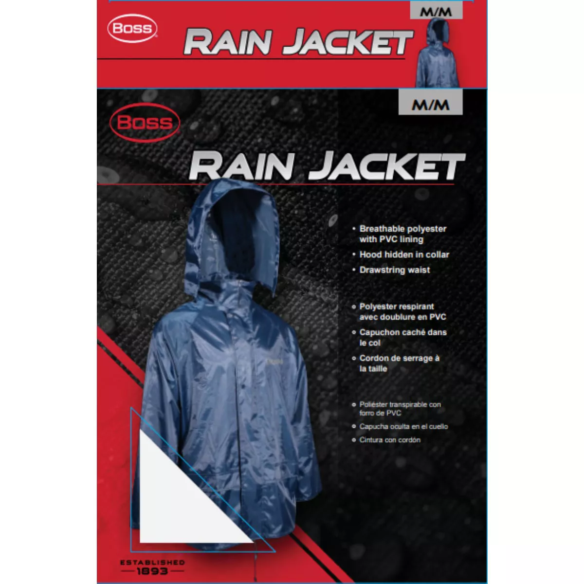 Boss Medium Polyester Rain Jacket