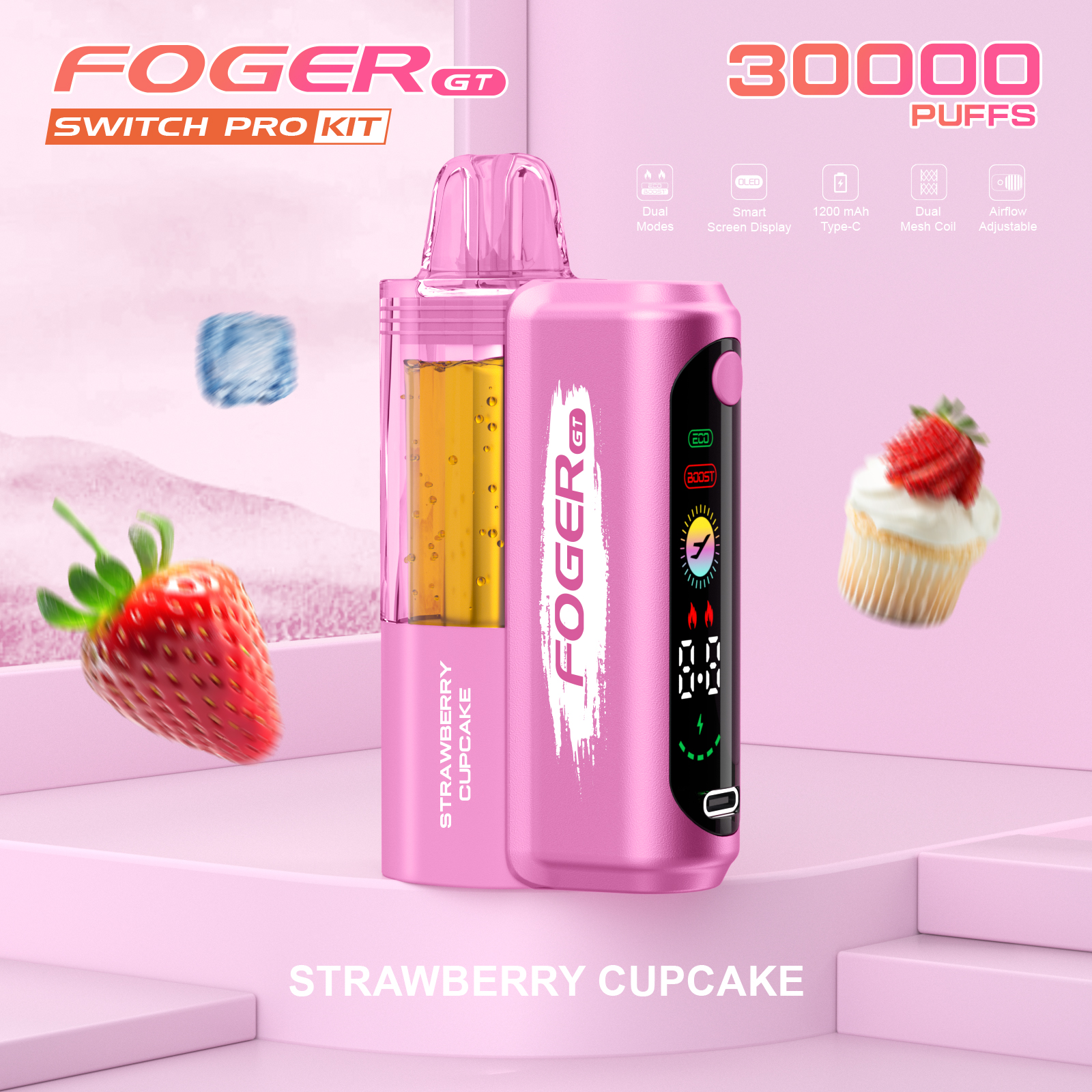 （5 Pack）Foger GT 30000 Puffs Disposable Vape Pod Kit