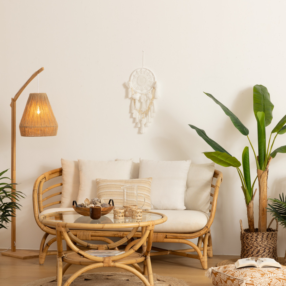 Dream catcher"Maud" White, 20x56 cm