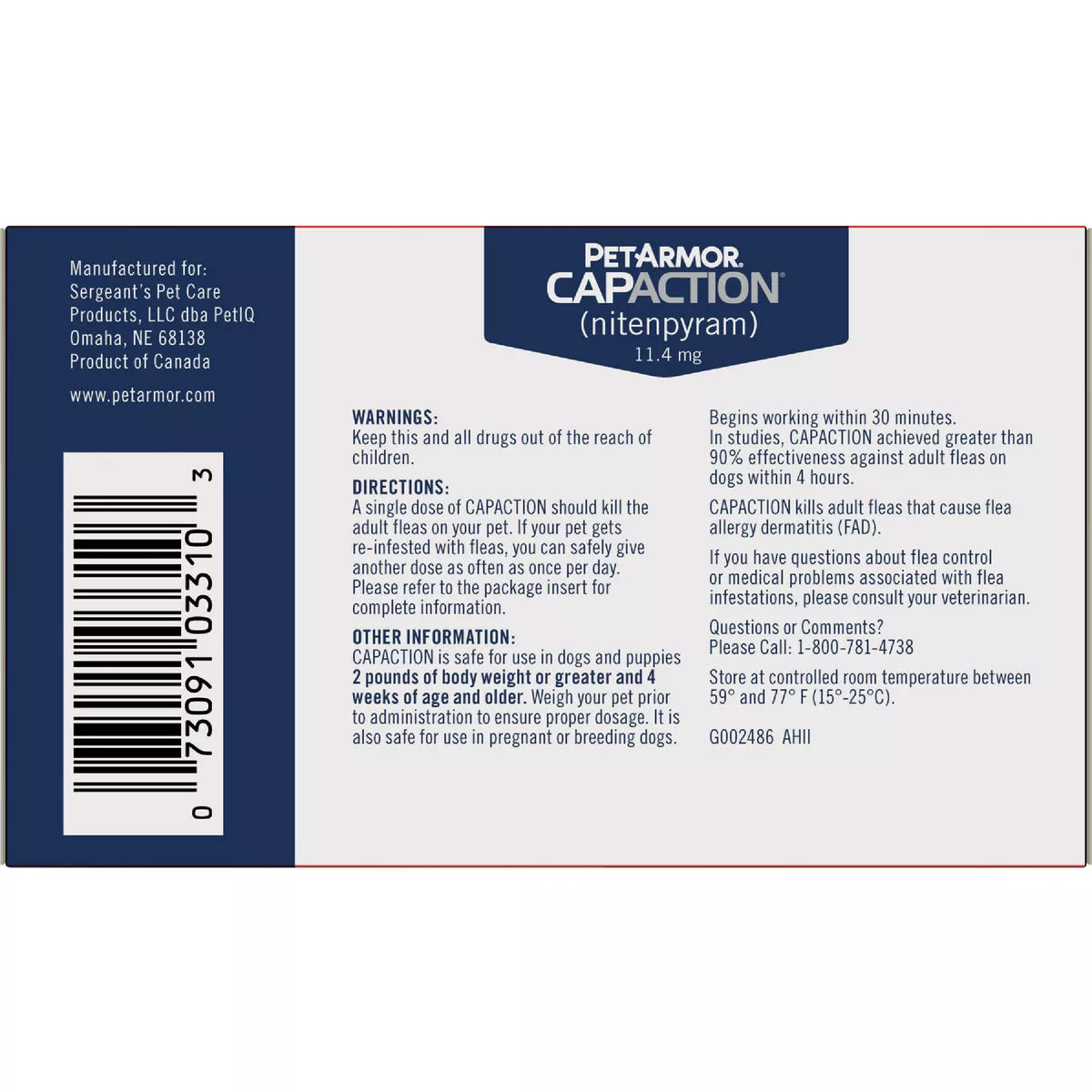 PetArmor CapAction 2 to 25 Lb. Dog Flea Tabs (6-Pack)