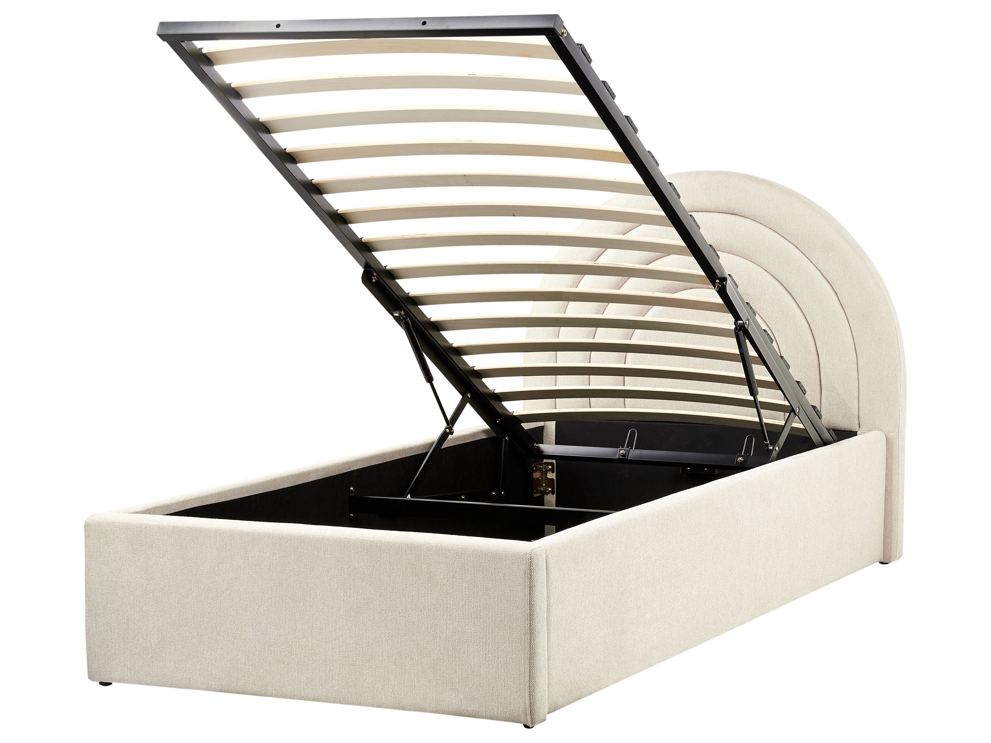 Kids Ottoman Bed Fabric ANET 90 x 200 cm (EU Single) Beige