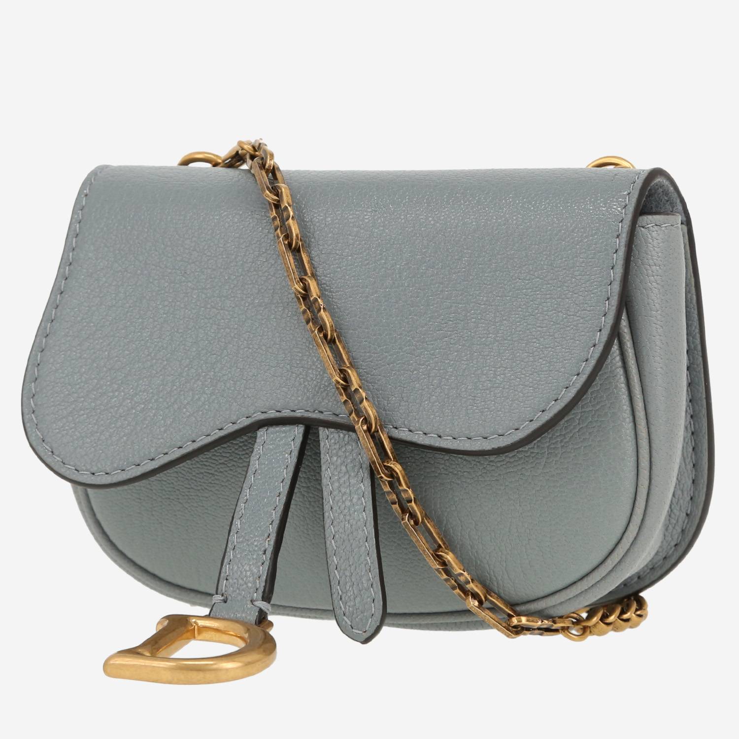 Dior Saddle micro shoulder bag in blue leather1:1High-quality replica
