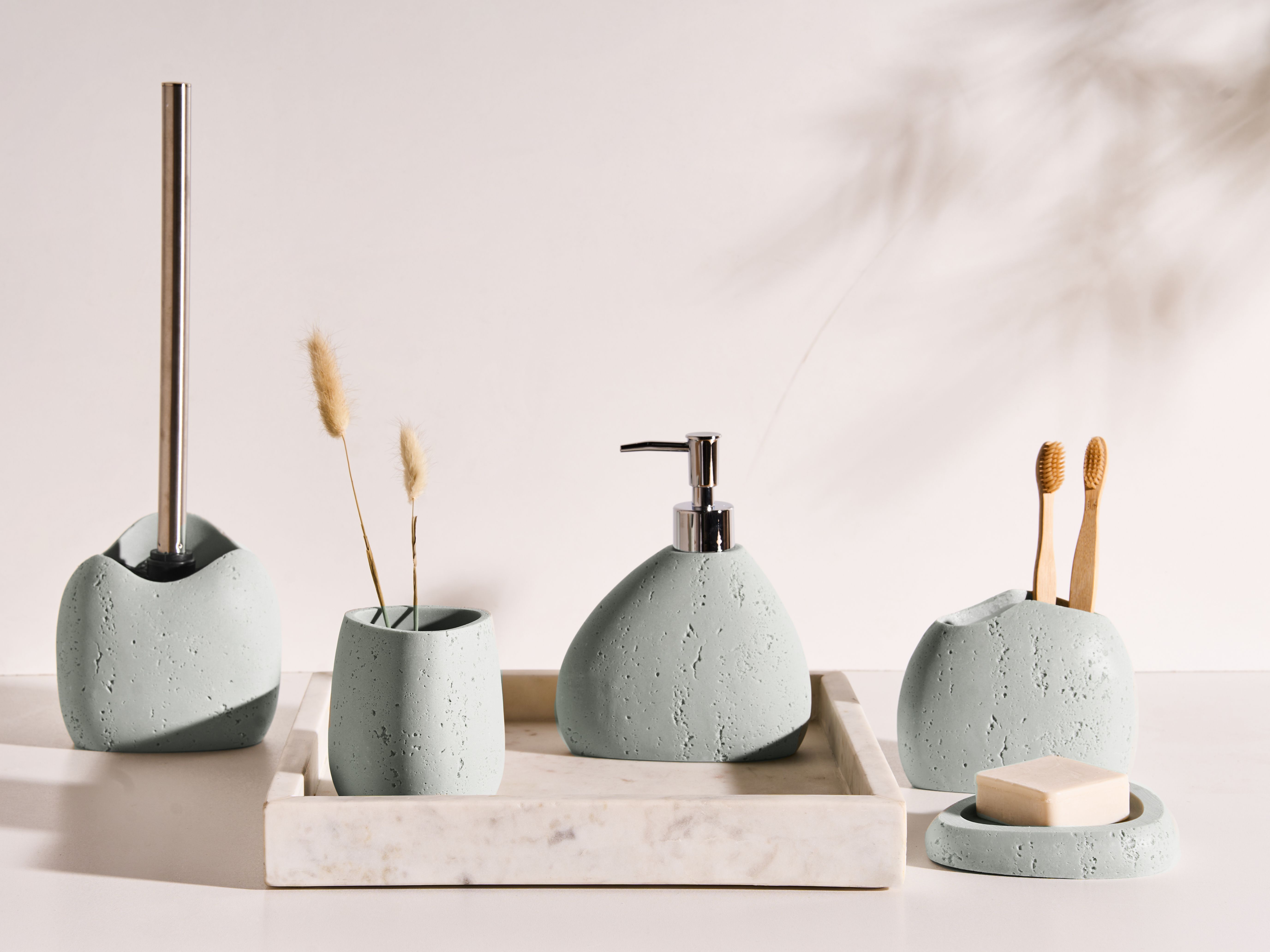 5-Piece Bathroom Accessories Set COATA Light Grey