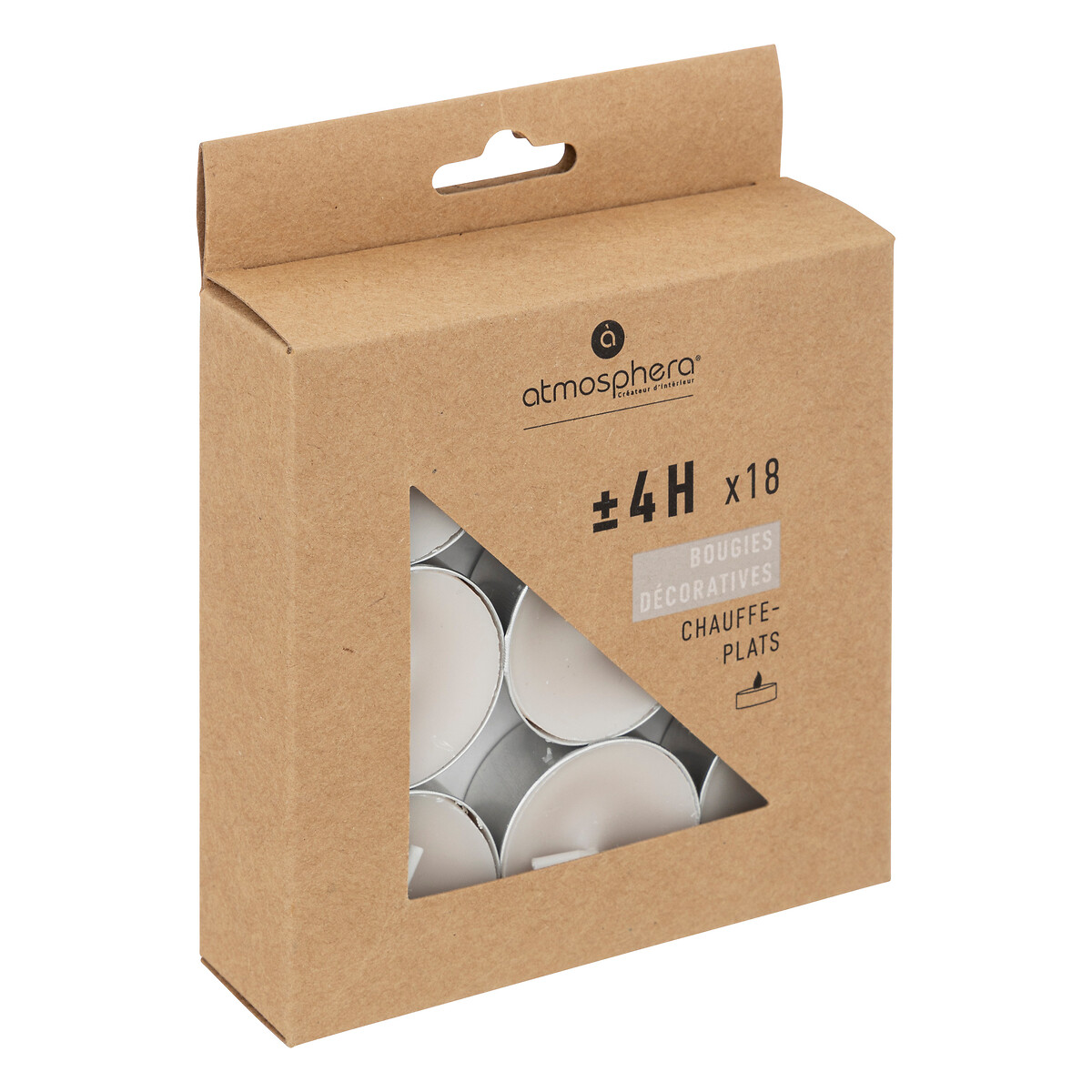 18 tea lights"Hugo" Taupe, 13g