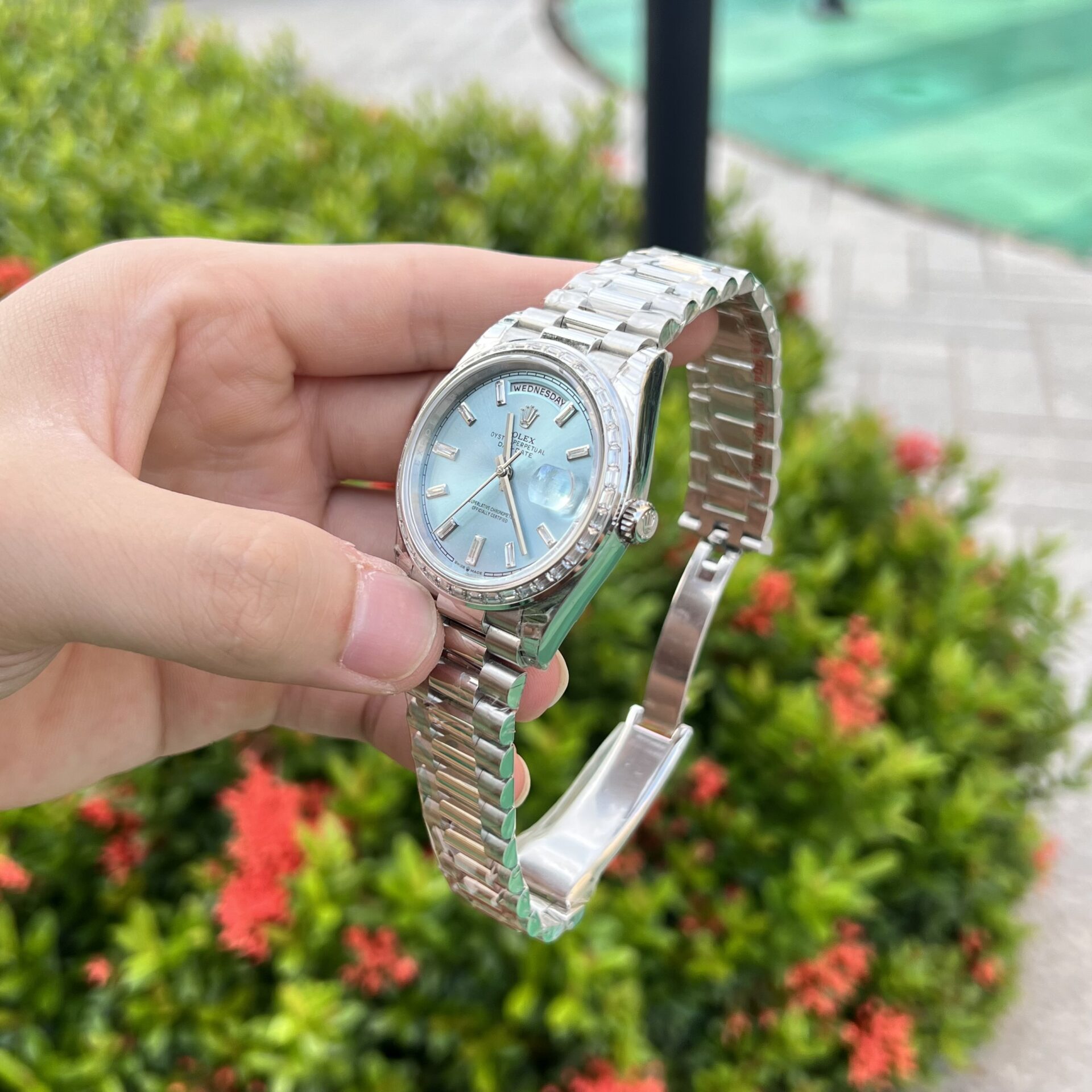 Rolex Day-Date Replica Watch Ice Blue Dial GS Factory 40mm - Top club