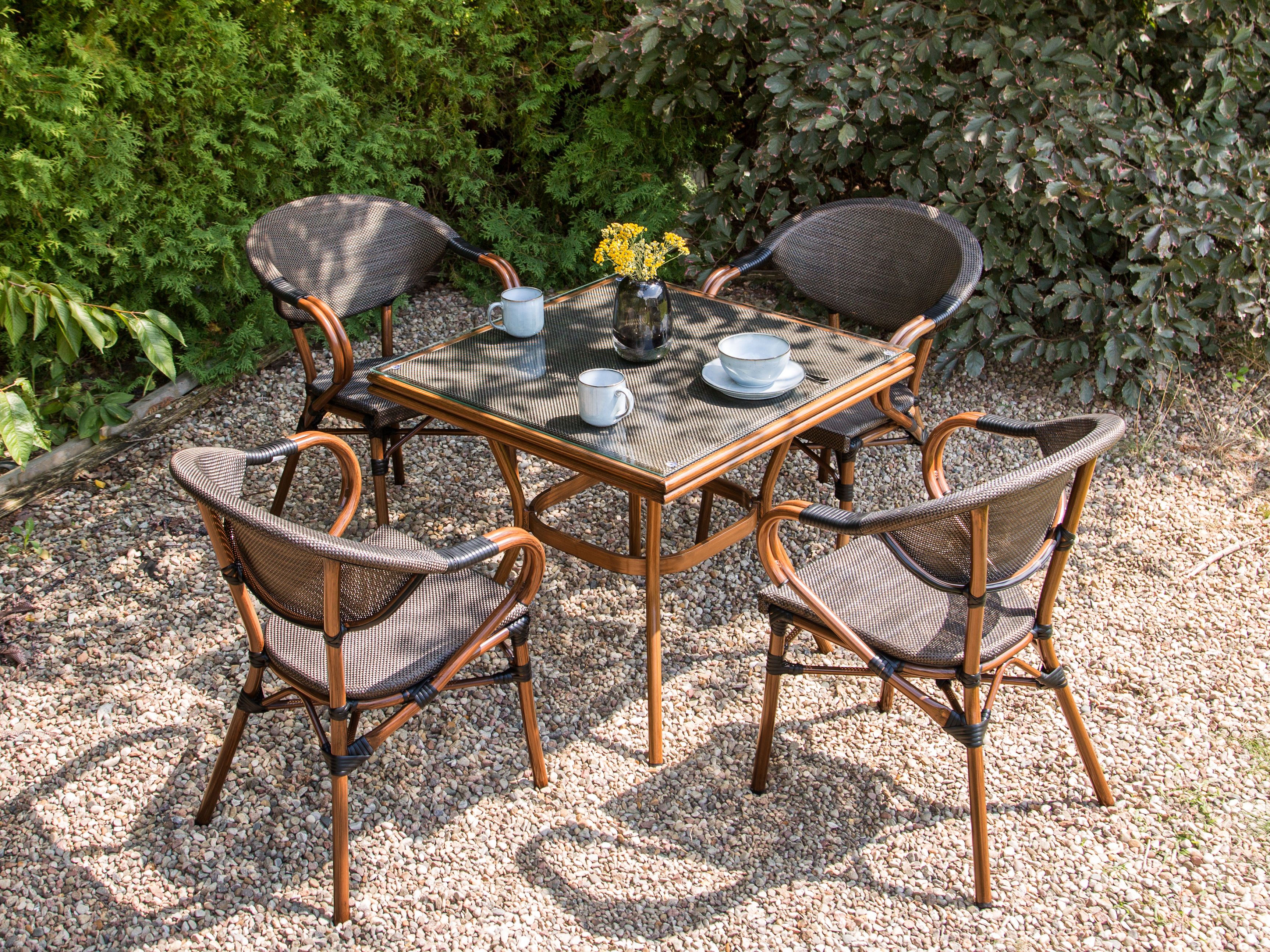 Garden Dining Set 4 Seater CASPRI II Metal Grey