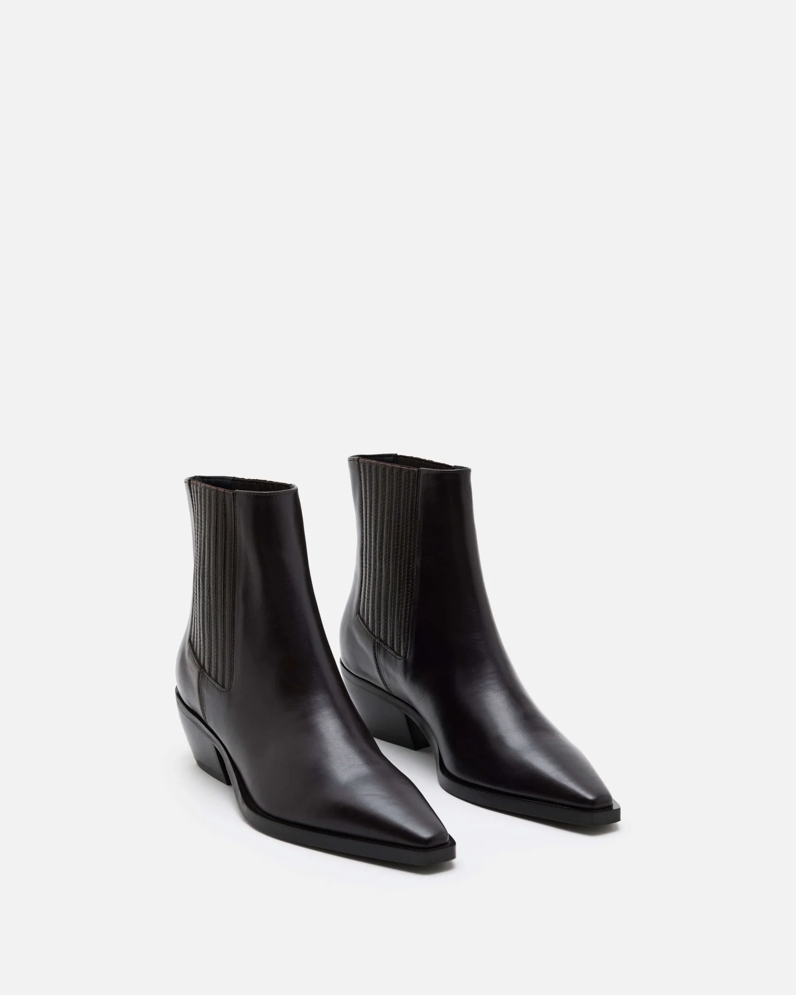 BOTTINES FRESNO - En cuir lisse chocolat