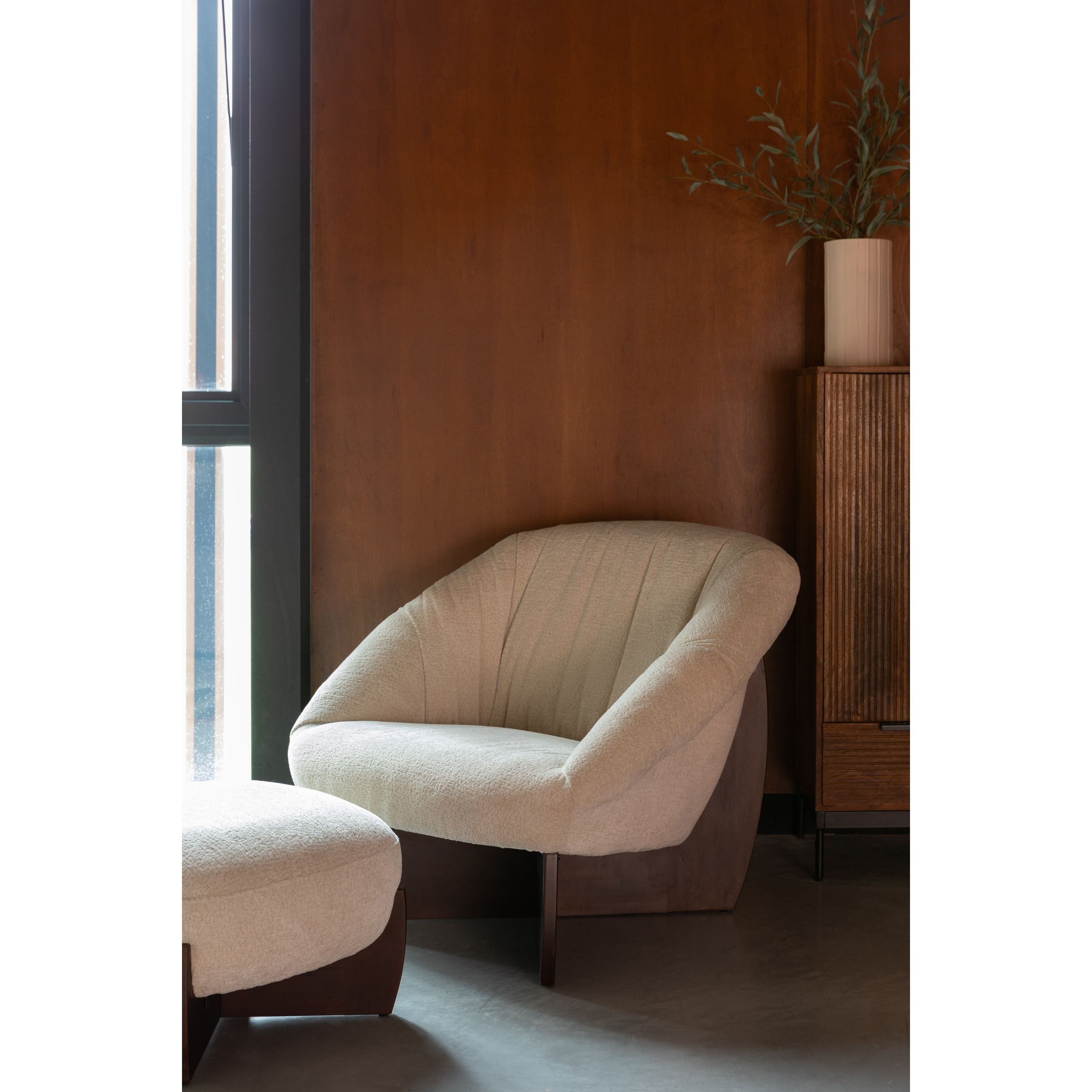 Dutchbone Emilius Poef  Hocker Beige
