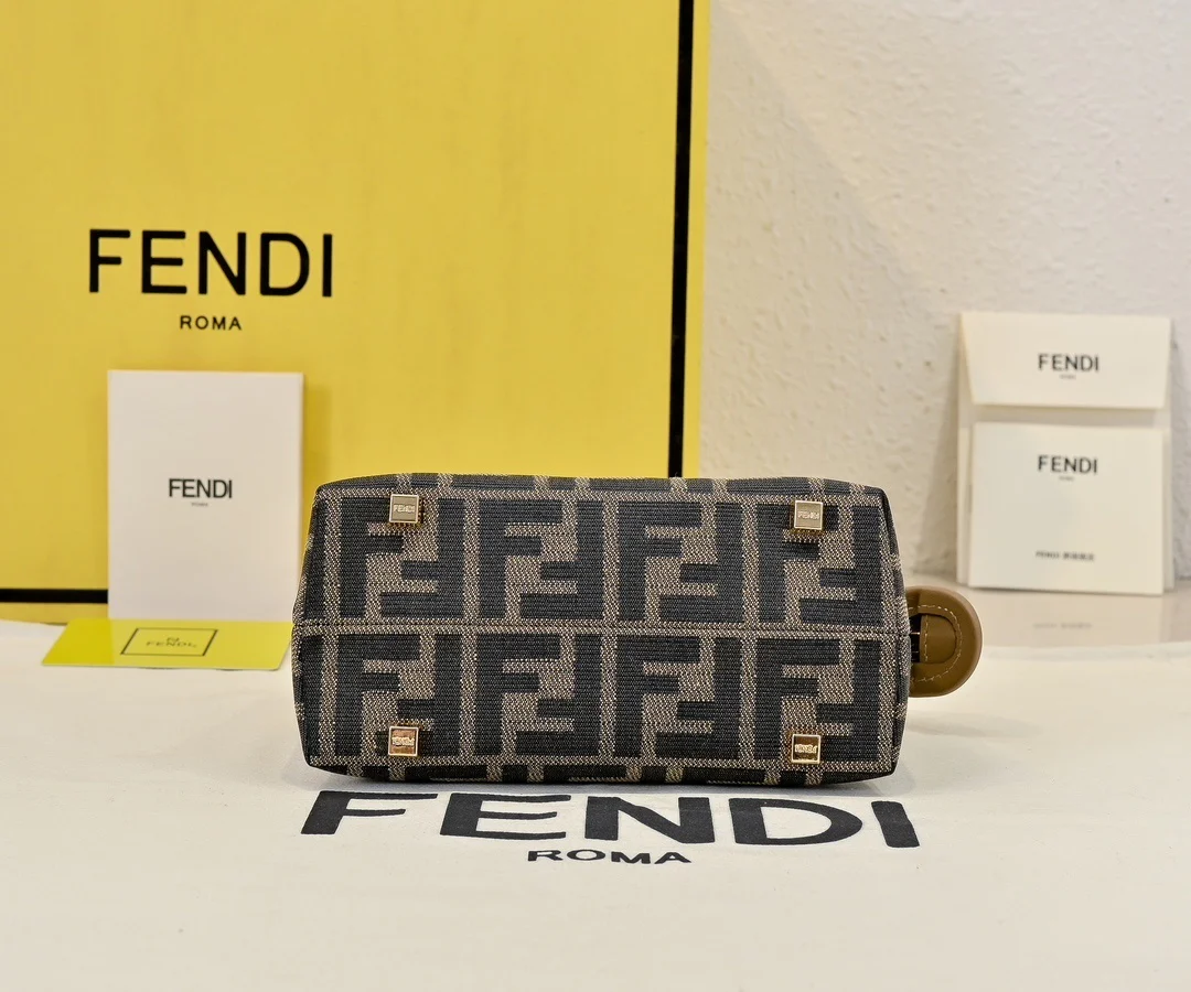 Luxury Fendi by the way  Mini Handbag With Signature FF Pattern And Tortoise - Shell Handle 2020 - Replicaclubs