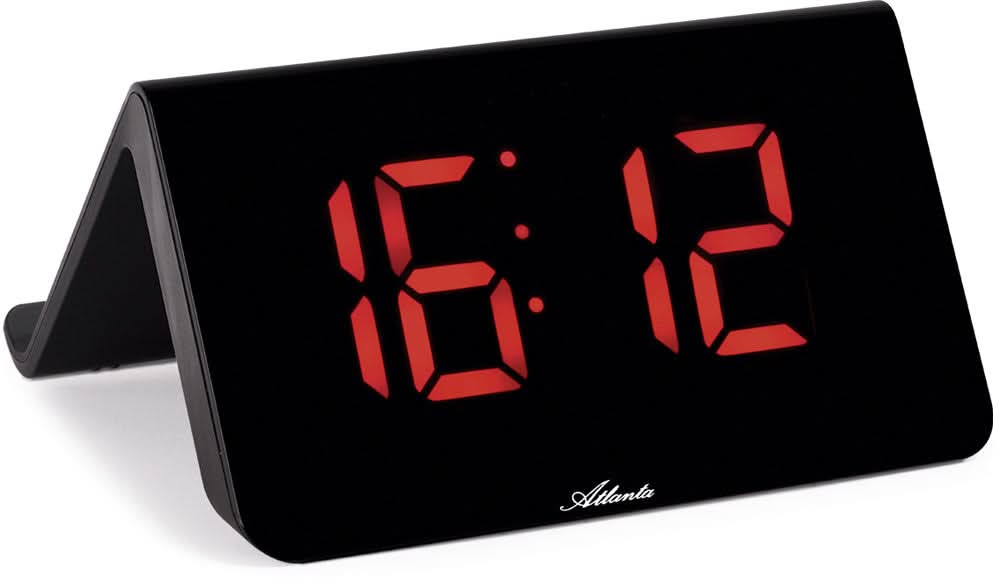 Atlanta Digital Alarm Clock 16x14x9 cm Plastic • Kabelloses Laden • Temperaturanzeige