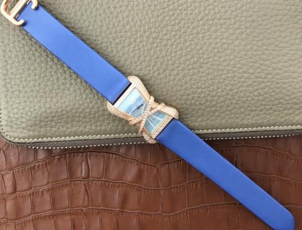 Replica Cartier High Jewelry Watches RG WJ306014 Blue Dial Blue Fabric Strap - Top club