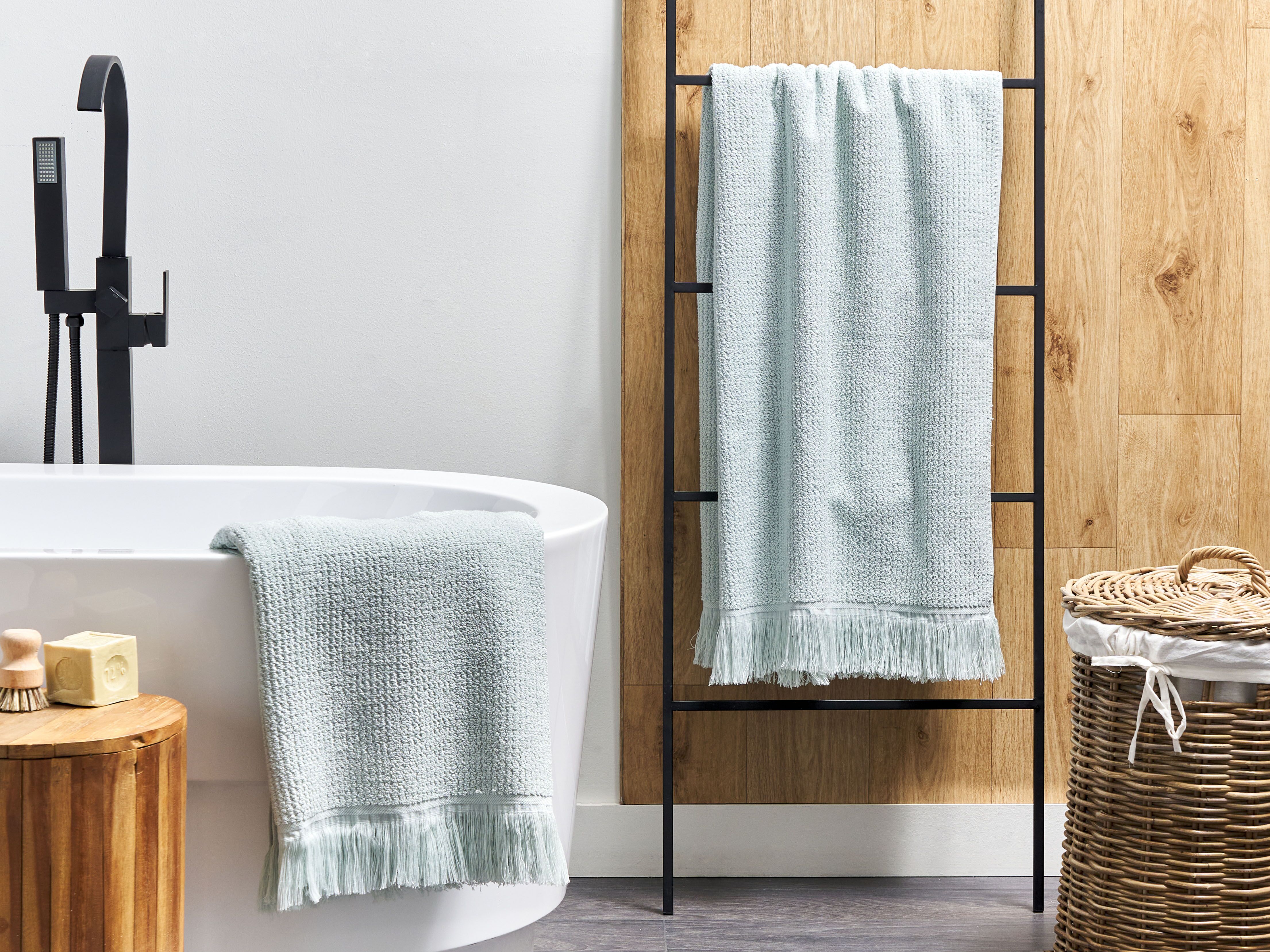 Set of 2 Towels ATIU Terry Cotton Mint Green