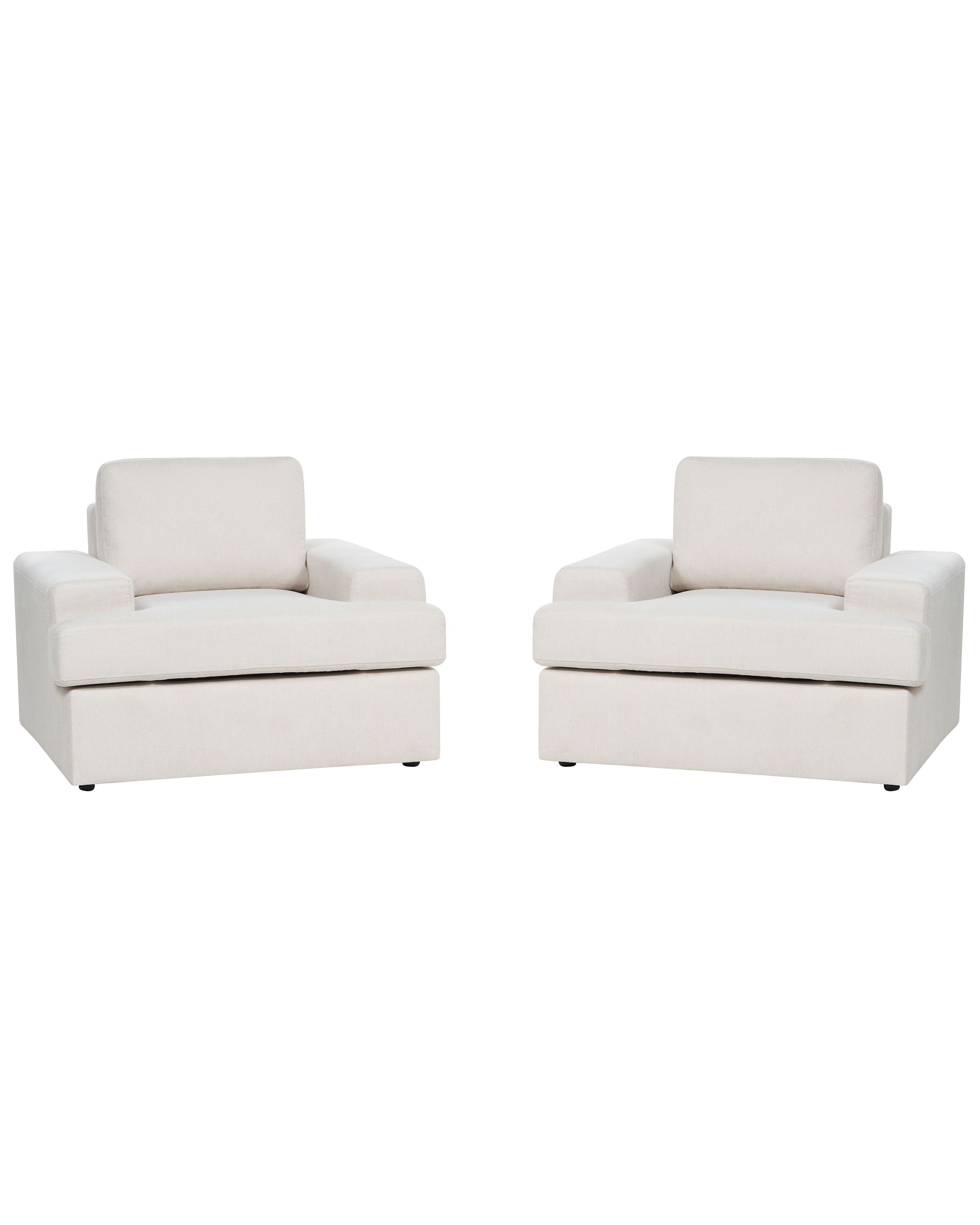 Set of 2 Armchairs ALLA Fabric Light Beige