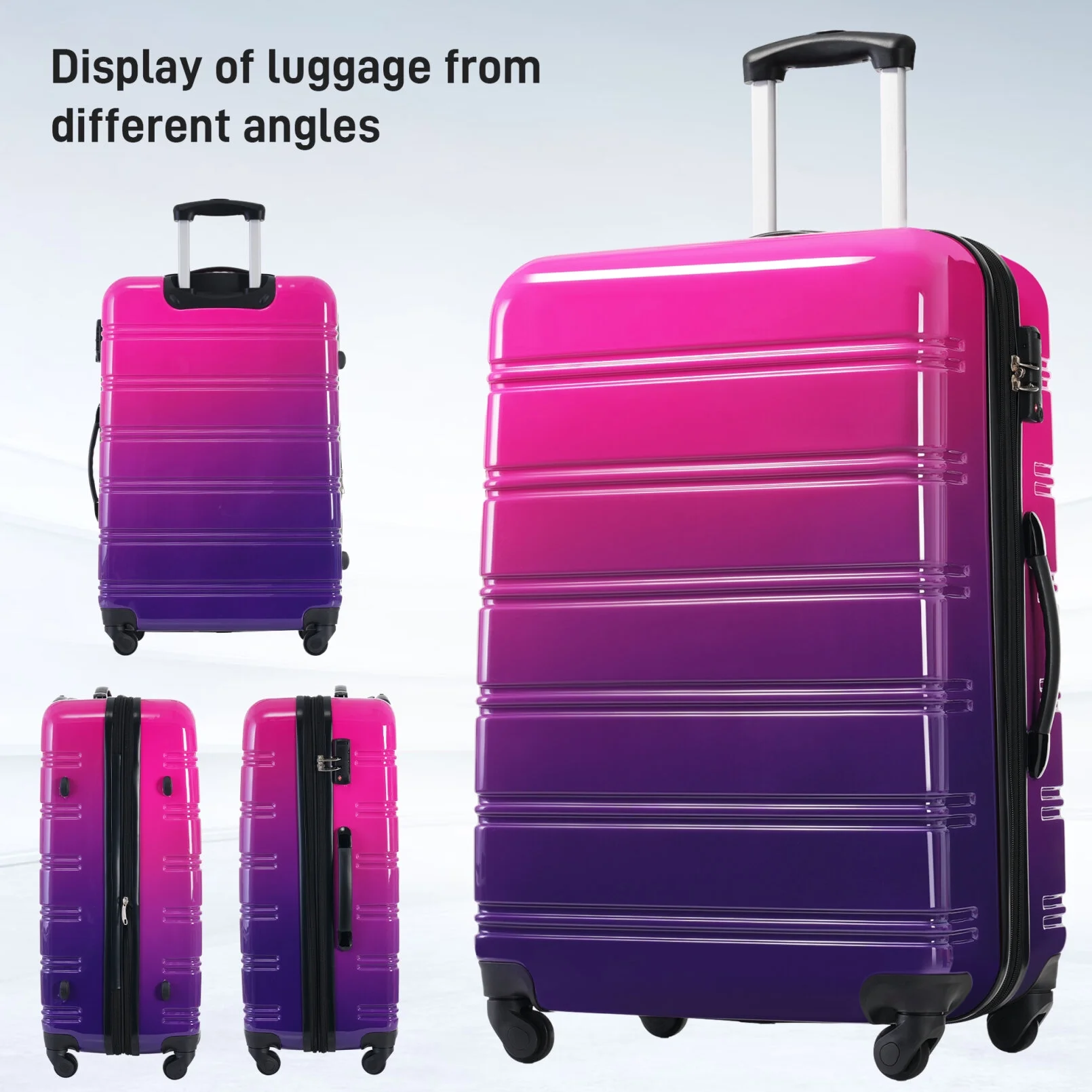 3 Piece Luggage Sets, Hard Shell Suitcase 20/24/28 Inches with TSA Lock and Spinner Wheels, Expandable Lightweight Travel Luggage for Men Women, Multicolor purple - Image 9